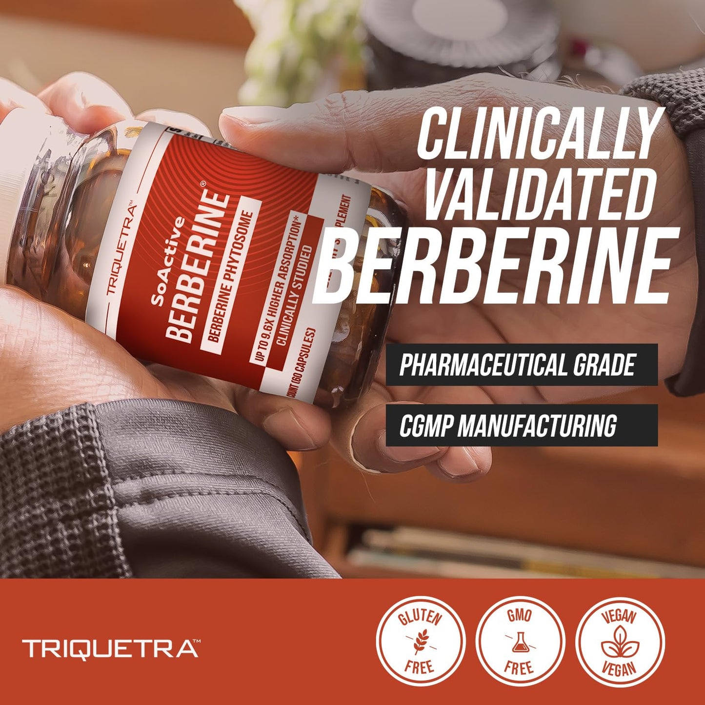 SoActive Berberine 550mg: 9.6X Higher Absorption, Clinically Studied, Optimized Phytosome | Supports Metabolism & AMPK Activation | Non-GMO, Soy-Free | Clinically Validated Dose | 60 Servings - Medaid International