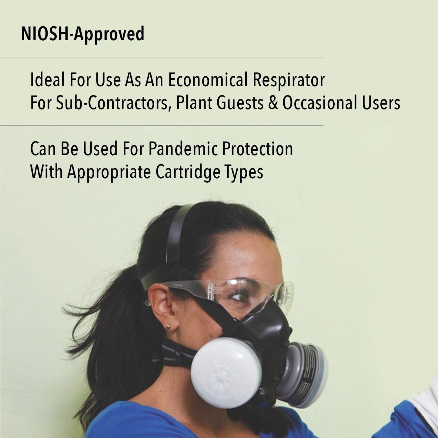 North 5500 Series Niosh-Approved Half Mask Respirator, Large (550030L)