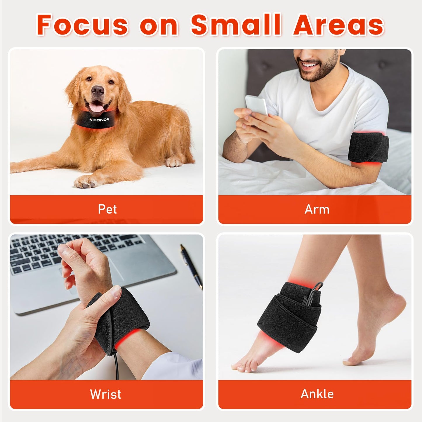 Red Light Therapy Belt for Body, Near Infrared Light Therapy for Face Neck 15W Wearable Red Light Neck Wrap with Timer Belt for Chin Hand Wrist Knee Unisex Gift - Medaid International