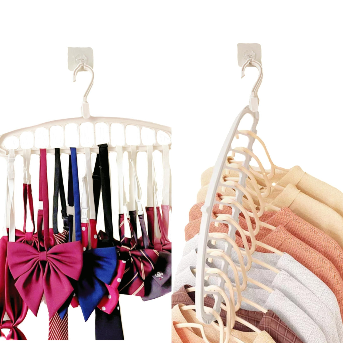 TERRIFI 2 Pack Folding Hanger, Heavy Duty Plastic Clothes Hanger, Space Saving Hangers for Clothes, Suitable for Jeans, Pants, Shirts, Scarves, Sweaters, Coats (White)