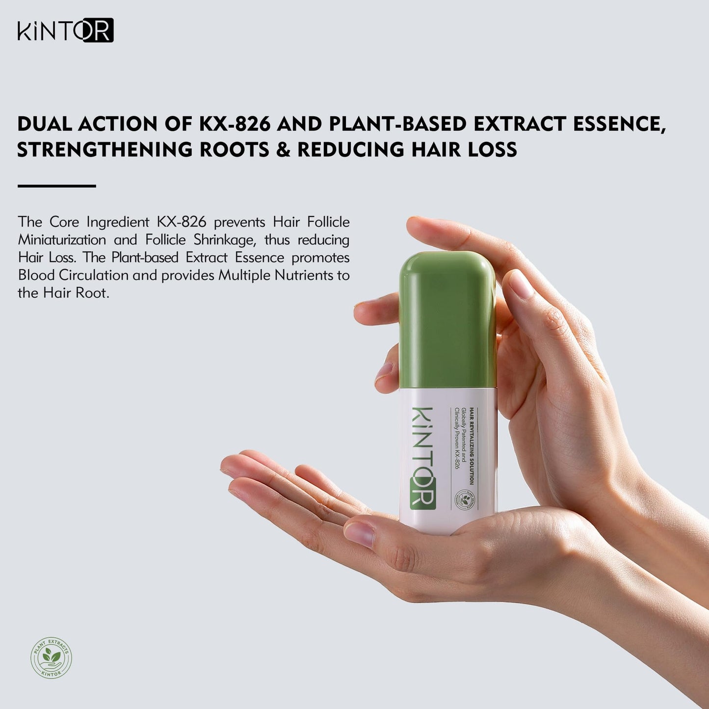 Kintor 0.5% KX-826 Hair Density Serums, DHT Blocker, Hair Repair, Thicker, Strengthening, Fuller-looking Healthier Hair, Reducing Hair Loss, for Men and Women, for All the Day, 60ml - Medaid International