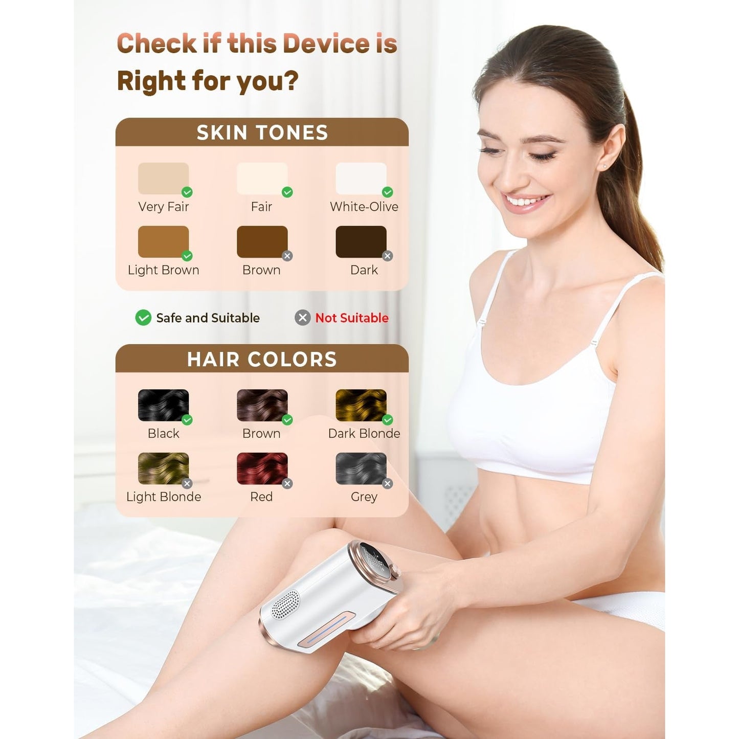 VivaEase Laser Hair Removal, 999,900+ Flashes IPL Hair Removal Device for Women and Men, Ice-Cooling Painless Laser Hair Removal, At-Home Hair Remover for Armpits Back Facial Legs Arms Bikini Line - Medaid International