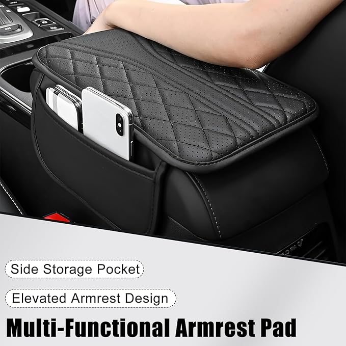 Universal Car Armrest Cover – Anti-Slip Leather Protector