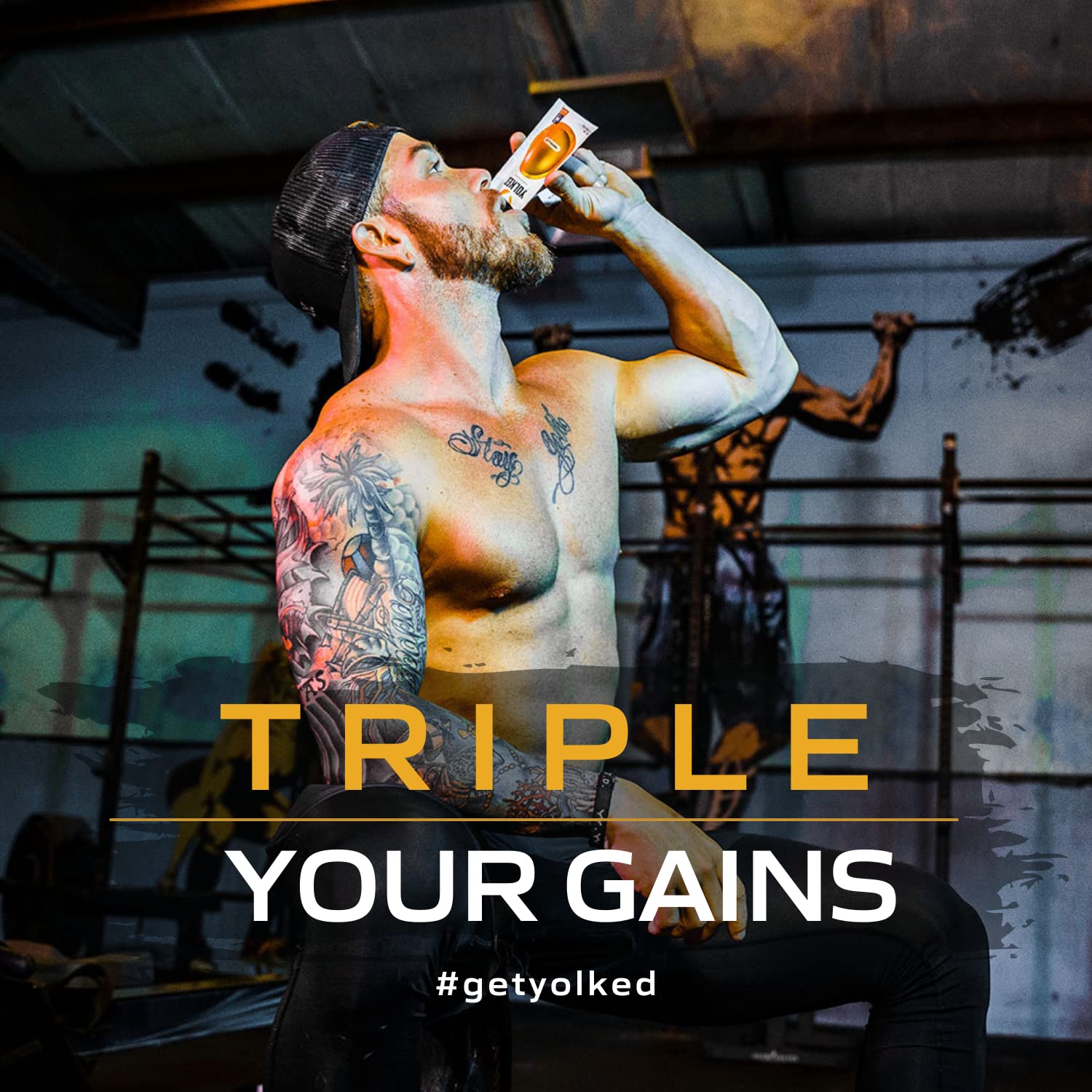 YOLKED - NSF-Certified Muscle Building Supplement - Help Increase Lean Muscle, Reduce Muscle Loss, and Improve Recovery with Fortetropin, 30 Servings - Medaid International
