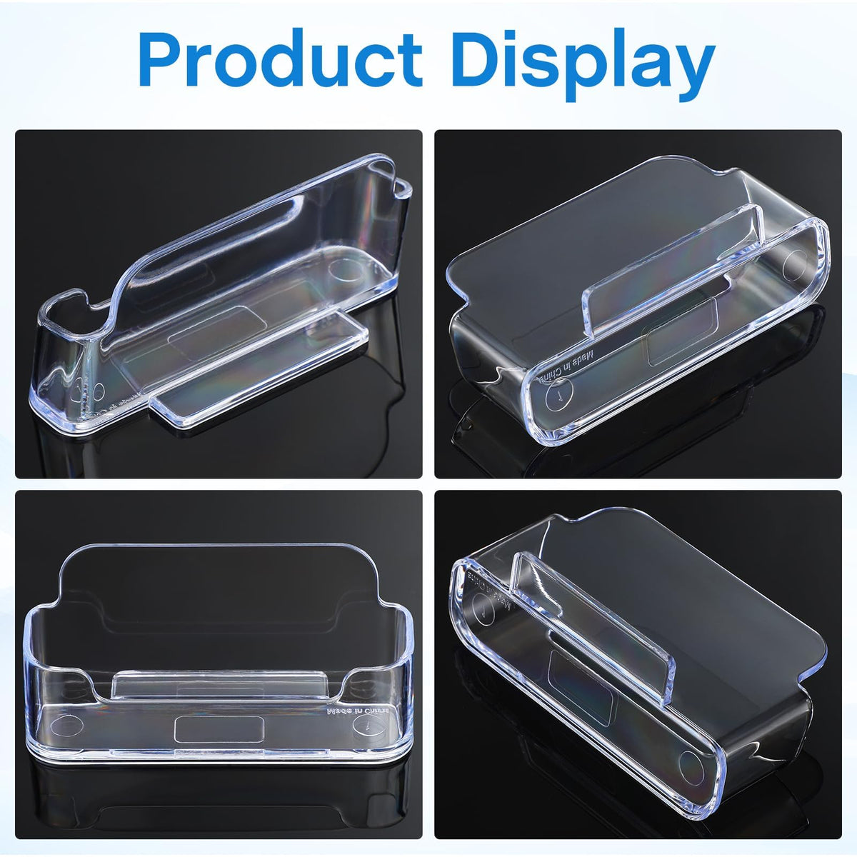 8 Pack Clear Acrylic Business Card Holders for Desk, Professional Business Card Display Stand, Multi-Functional Desktop Organizer and Label Stand for Home and Office Accessories