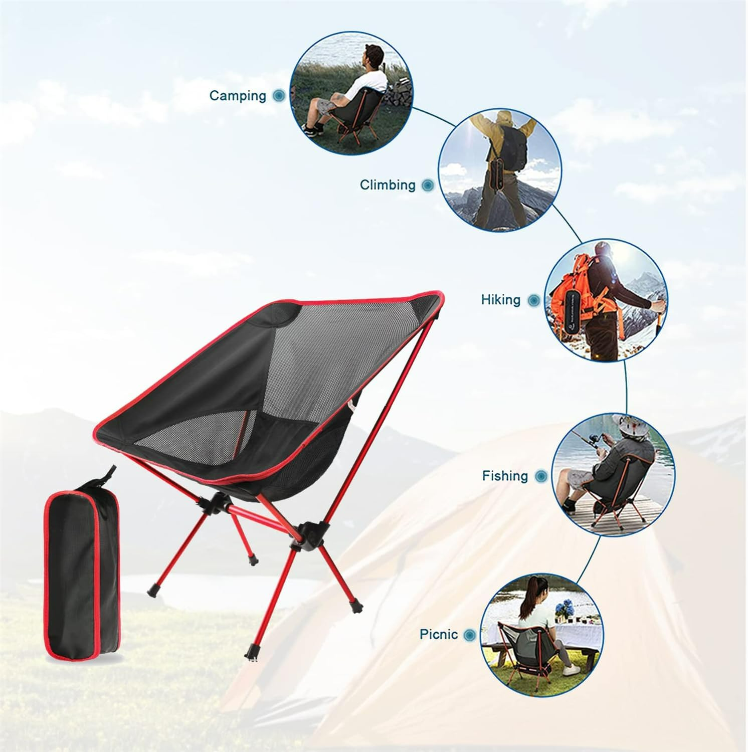 Folding Camping Chair – Portable Foldable Outdoor Seat - Medaid International