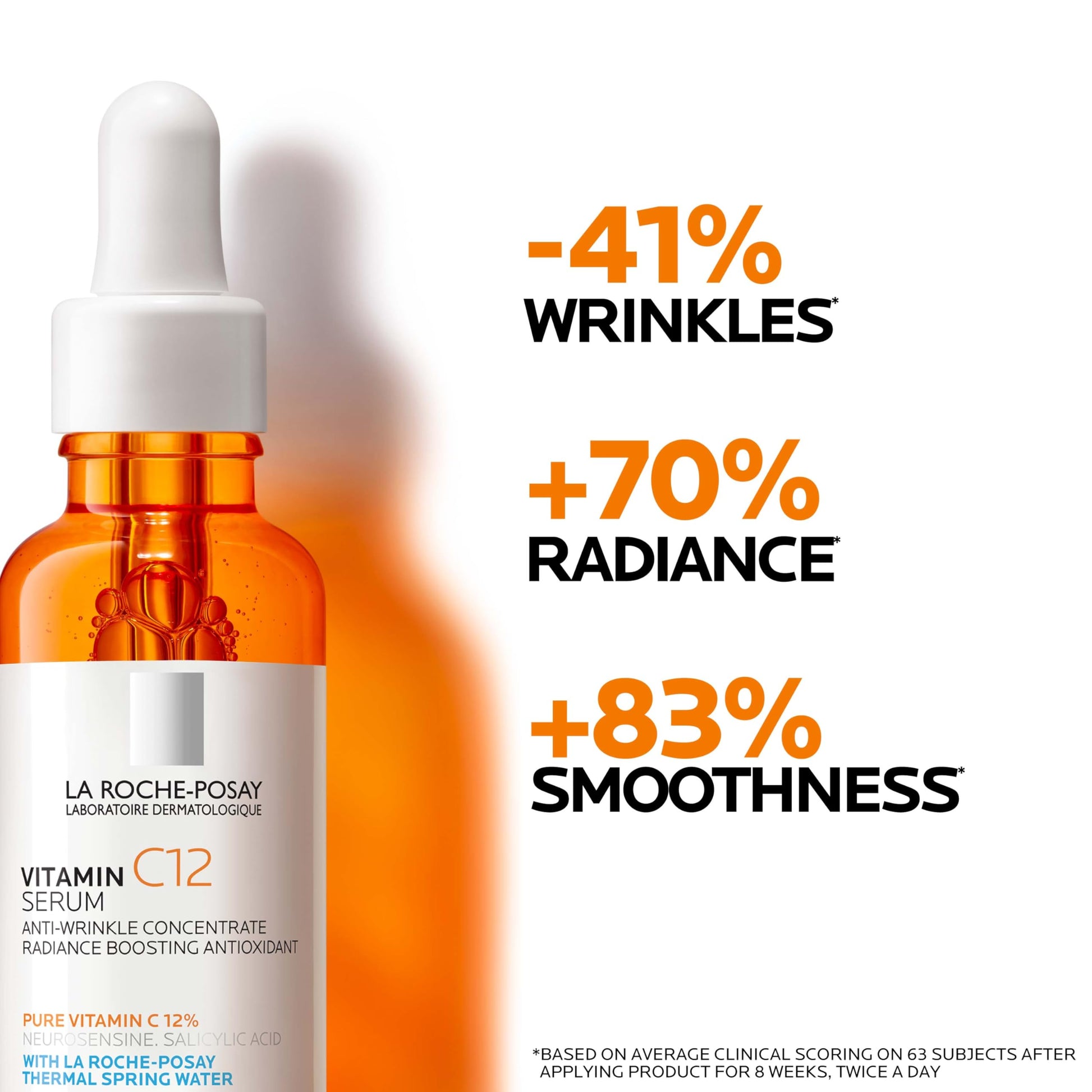 La Roche-Posay Pure Vitamin C Serum For Face With Hyaluronic Acid & Salicylic Acid, Hydrating & Brightening Serum, Boost Radiance & Reduce Wrinkles, Paraben Free - Medaid International
