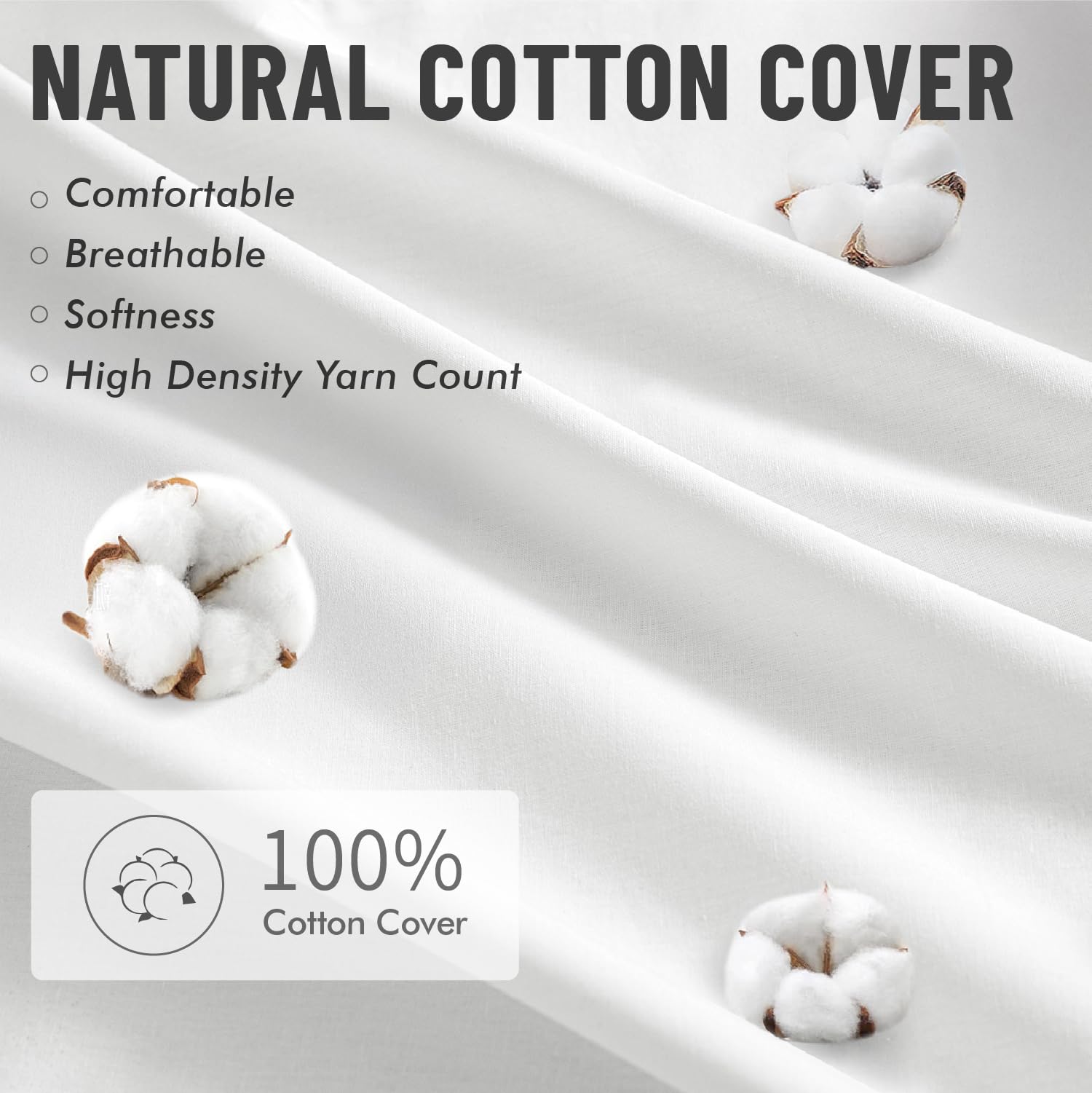 MIULEE 18x18 Pillow Inserts,Set of 2 100% Virgin Microfiber with Cotton Cover Throw Pillows for Couch Sofa and Bed - Medaid International