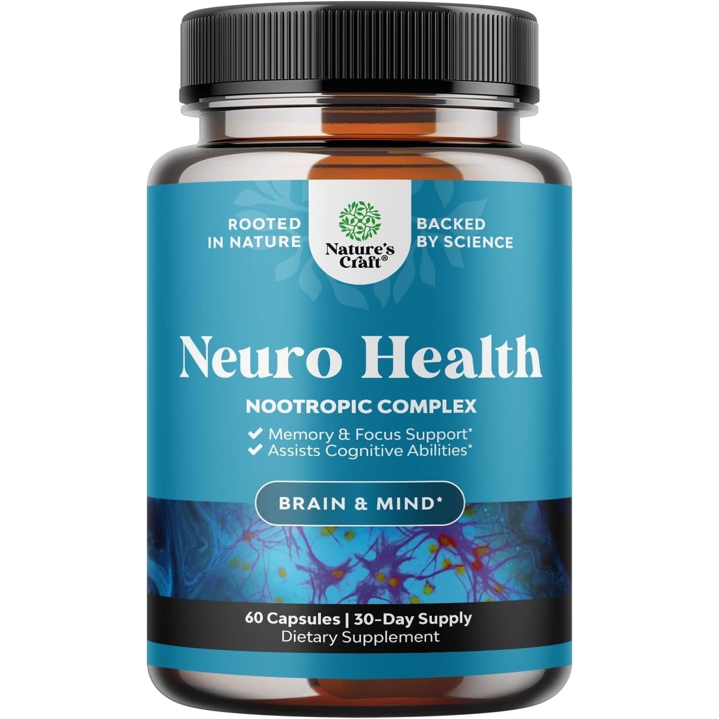 Nootropics Brain Support Supplement - Mental Focus Nootropic Memory Supplement for Brain Health & and Performance Blend, with Energy and Vitamins DMAE Bacopa and Phosphatidylserine Capsule - Medaid International