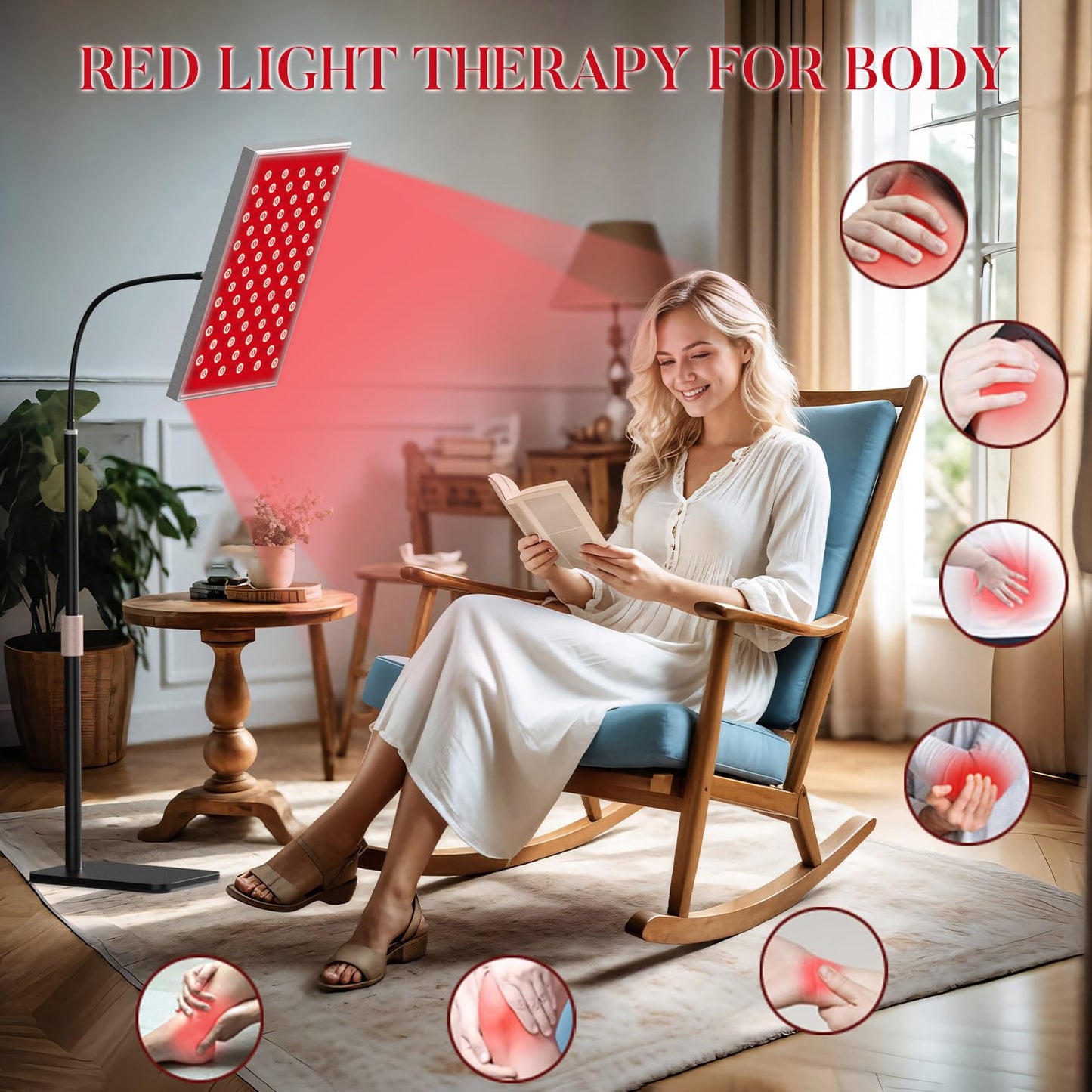 Red Light Therapy for Body, Infrared Light Therapy Panel Lamp with Stand, 660nm and 850nm Near Infrared LED Red Lights Therapy Device at Home for Face and Body - Medaid International