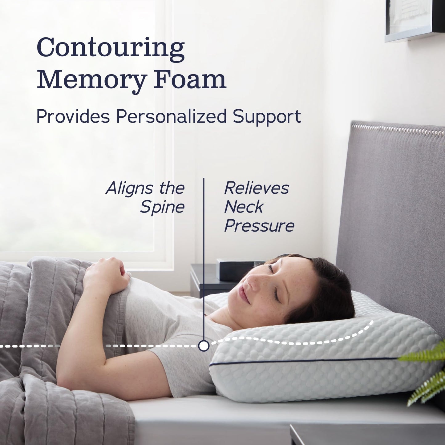Weekender Gel Memory Foam Pillow - Queen Size - 1-Pack - Medium Plush Feel - Neck and Shoulder Support - Side, Stomach, and Back Sleepers - Home, Hotel, & Hospital Essentials - CertiPur Certified - Medaid International