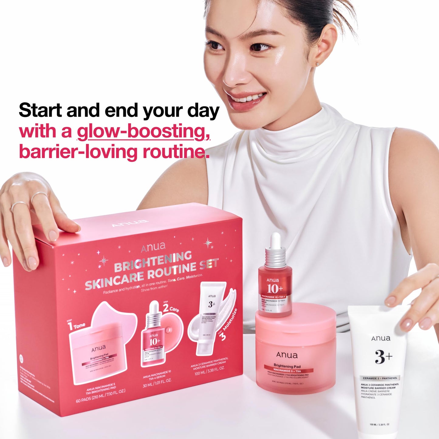 ANUA BRIGHTENING Niacinamide Skincare Routine Set (Amazon Exclusive Set), Niacinamide Serum & Toner Pad & Face Moisturizer, Skin clarity, Moisture barrier for Daily care, Korean Skincare Set - Medaid International