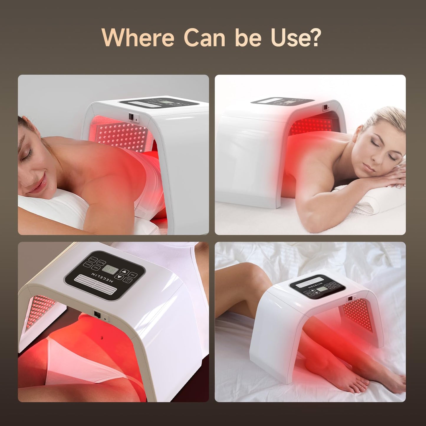 Megelin 8 in 1 Colors LED Light Therapy Machine - Medaid International