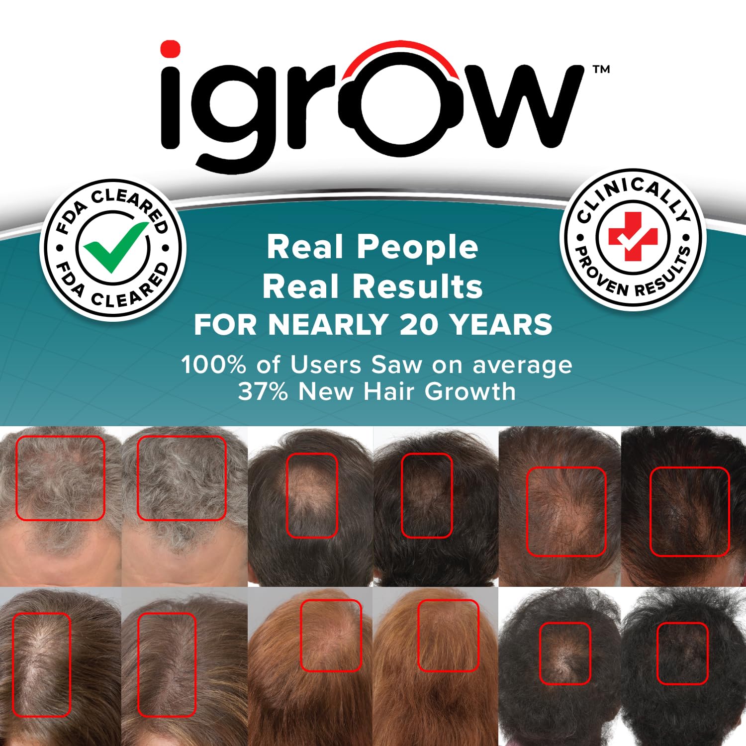 iGrow Laser Hair Growth System - Clinically Proven, FDA Cleared Laser Cap Hair Growth for Men & Women. - Medaid International
