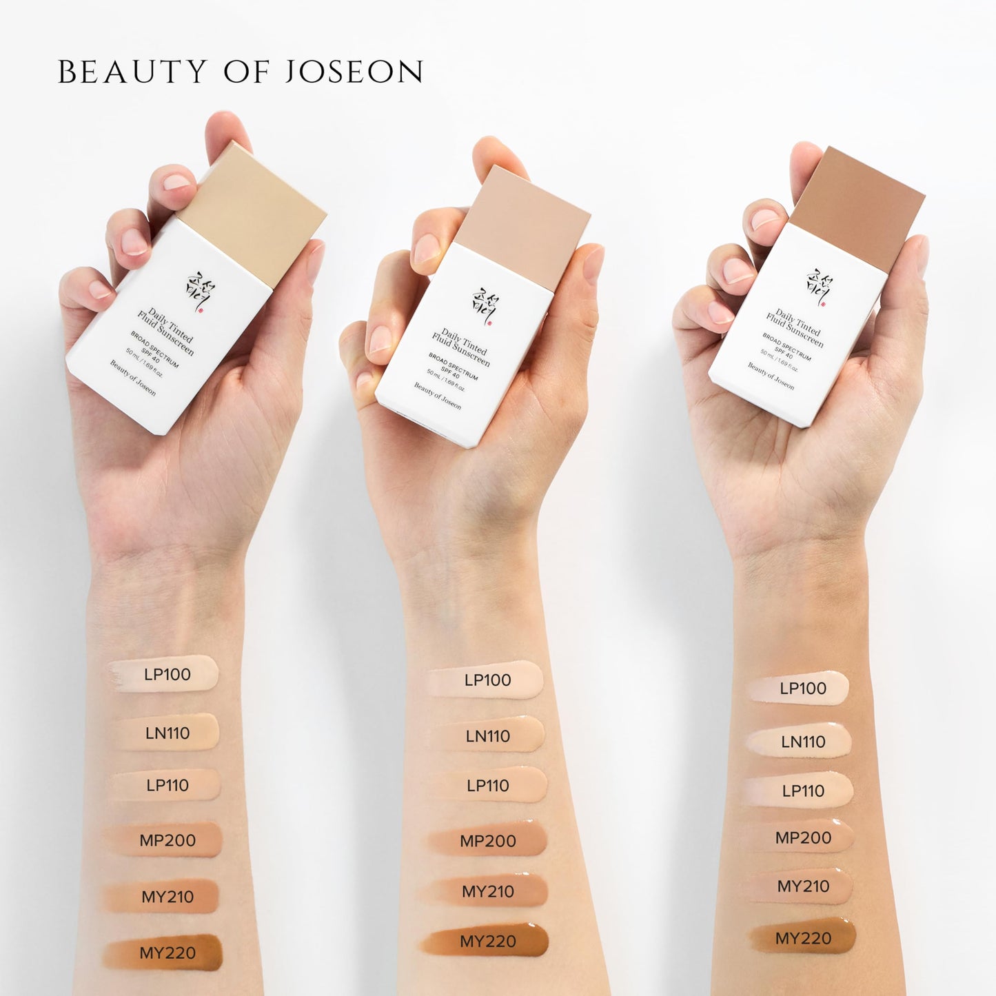 Beauty of Joseon Daily Tinted Fluid Sunscreen 12 Shades for Face Moisturizing Broad Spectrum SPF 40 Korean Skincare 50ml, 1.69 fl.oz #MP200 - Medaid International