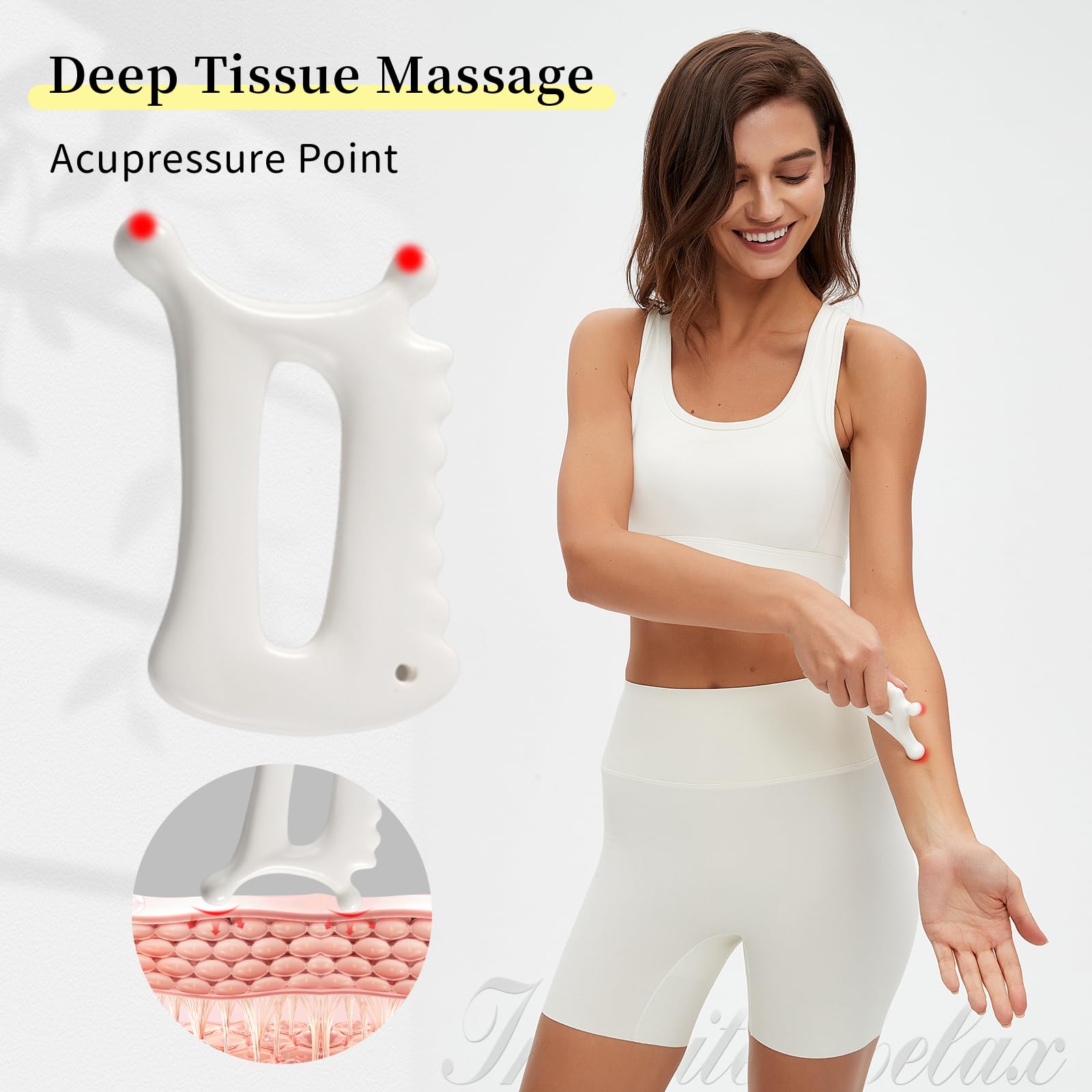 InfiniteRelax Advanced Ceramic Gua Sha Facial Tool, Skin Care for Women Men, Face Body Korean 괄사 Guasha Massage Tool Gift for Mom - Medaid International