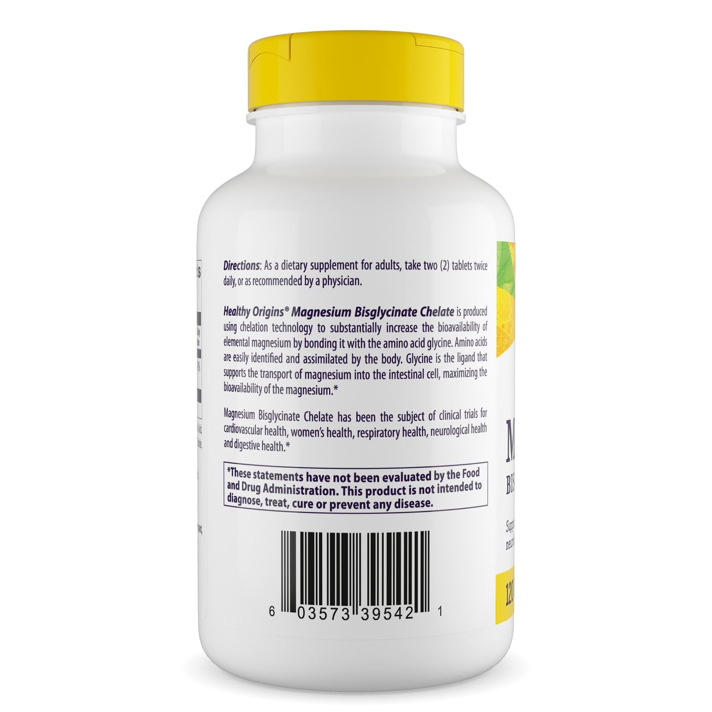 Healthy Origins Magnesium Bisglycinate Chelate (Non-GMO, Gluten Free, Cardiovascular Support, Bone Support, Neurological Support, Vegan), 120 Tablets - Medaid International