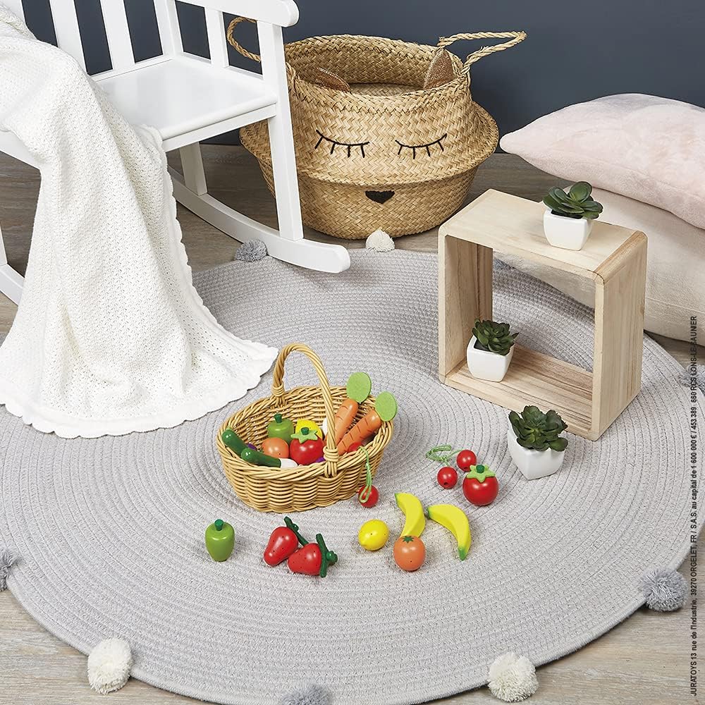 Janod - 24pcs Fruits And Vegetables Basket