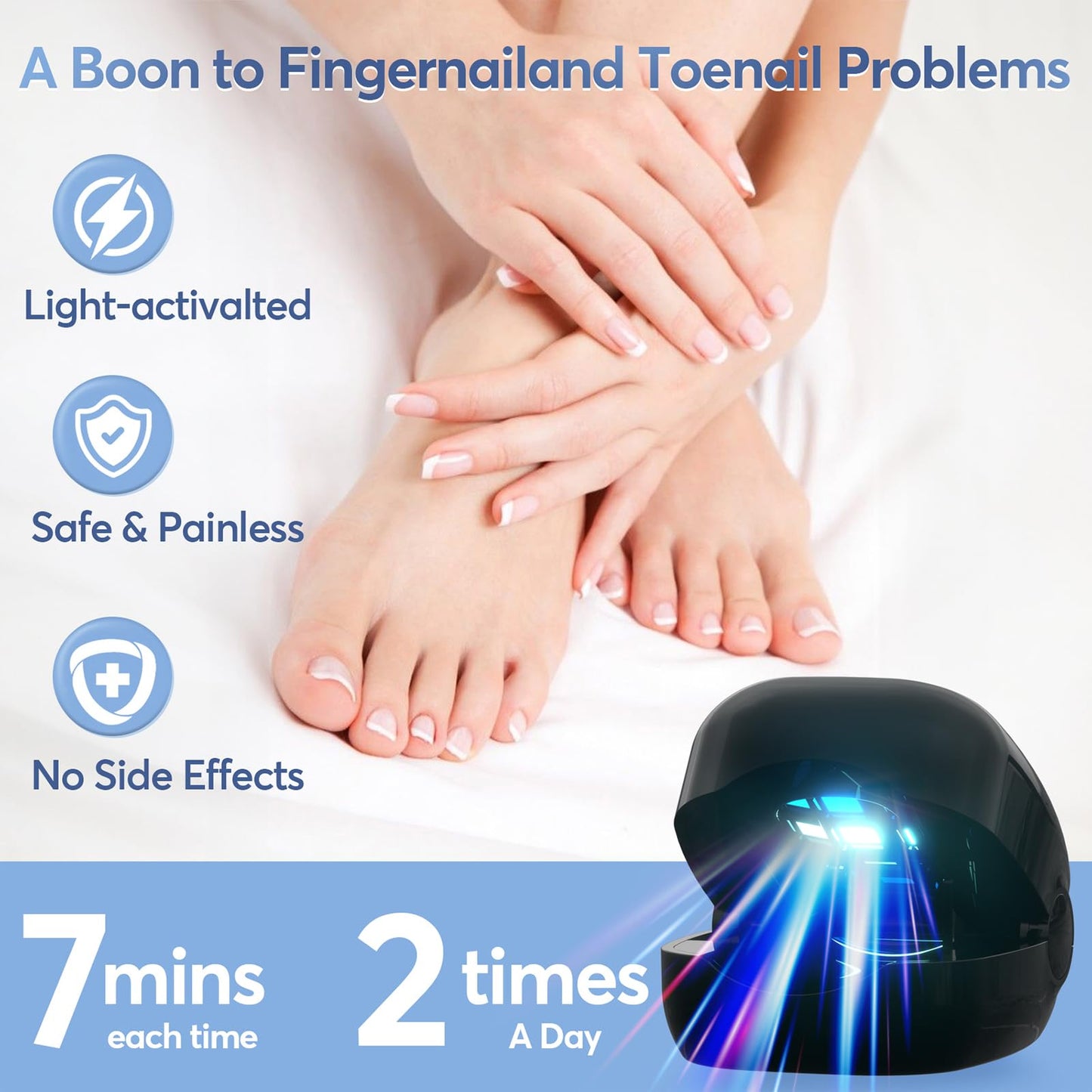 Nail Fungus Laser Treatment Led Light Device - Nail Fungal Infections, Significantly Improve Symptoms Such As Deformation And Painful Walking(black) - Medaid International