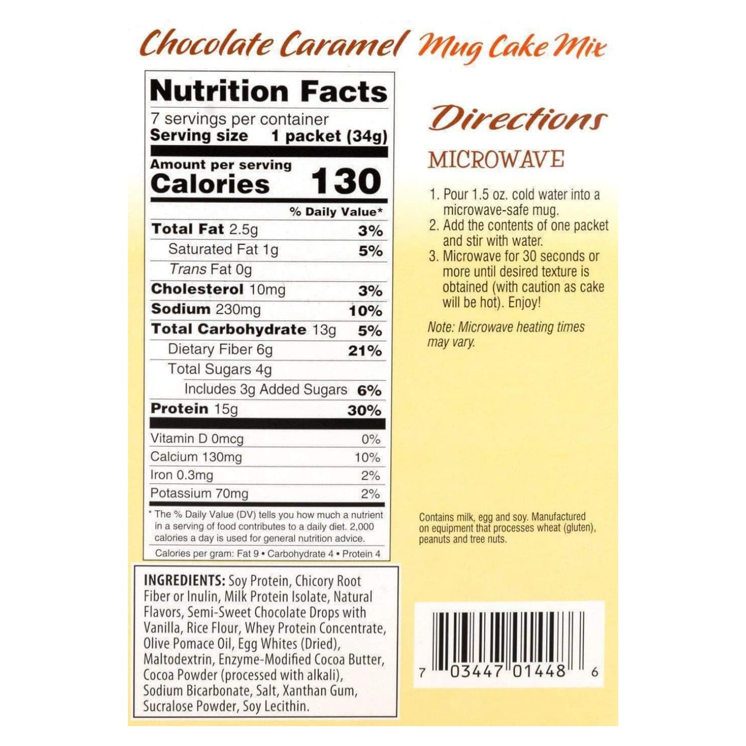 Nutmeg State Nutrition - High Protein Mug Cake Mix, 15g Protein, Low Calorie, Low Net Carbs, Low Fat, High Fiber, Gluten Free, Ideal Protein Compatible, 7 Servings Per Box (Chocolate Caramel) - Medaid International