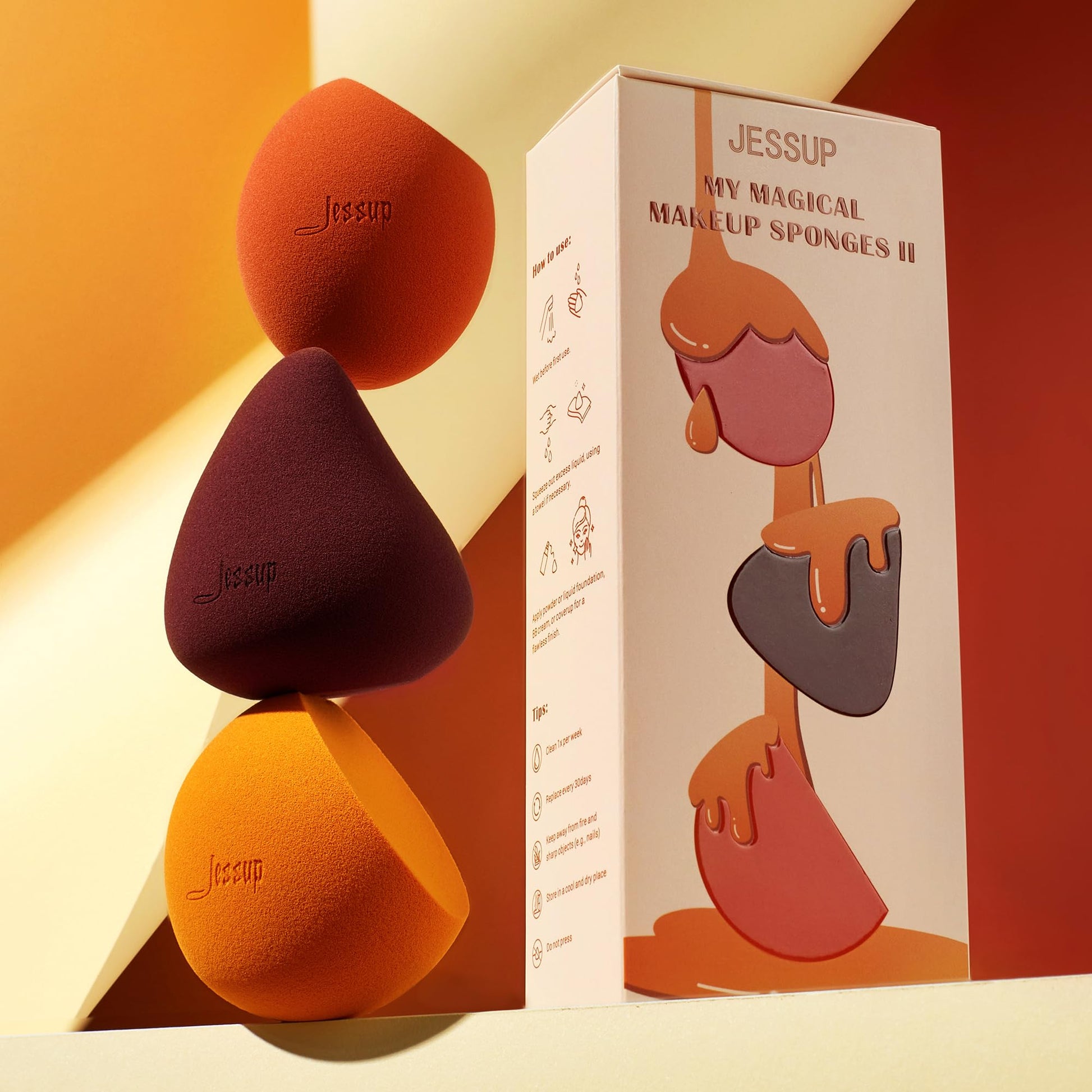 Jessup Makeup Sponge Set, 3pcs Make up Sponges for Face Soft Beauty Sponges Foundation Sponge Makeup Blender Concealer Sponge, SP013 - Medaid International