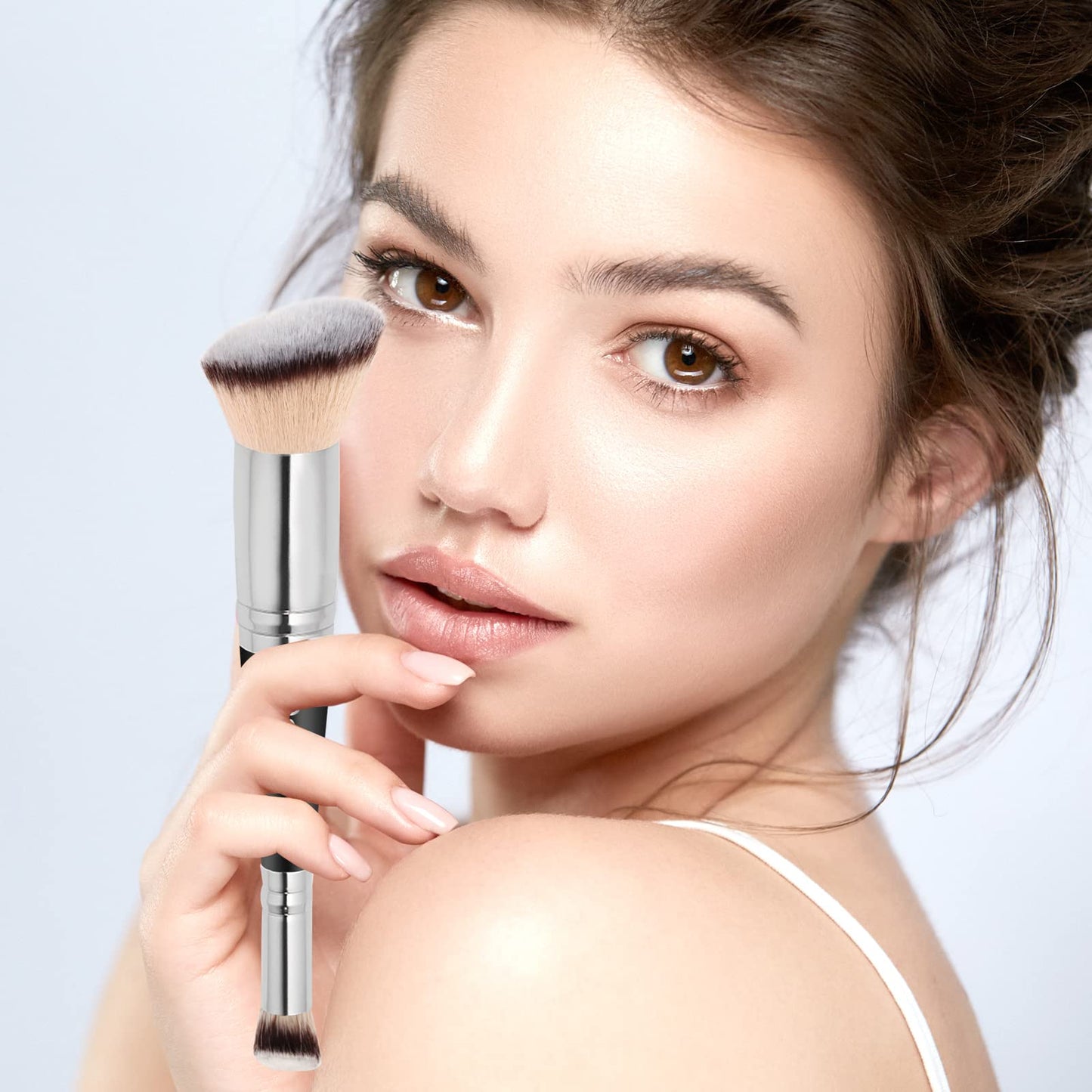 Daubigny Makeup Brushes Dual-ended Foundation Brush Concealer Brush Perfect for Any Look Premium Luxe Hair Rounded Taperd Flawless Brush Ideal for Liquid, Cream, Powder,Blending,Concealer(Angled) - Medaid International