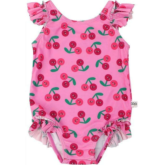 Zoocchini Ruffled 1 Piece Swimsuit Cheery