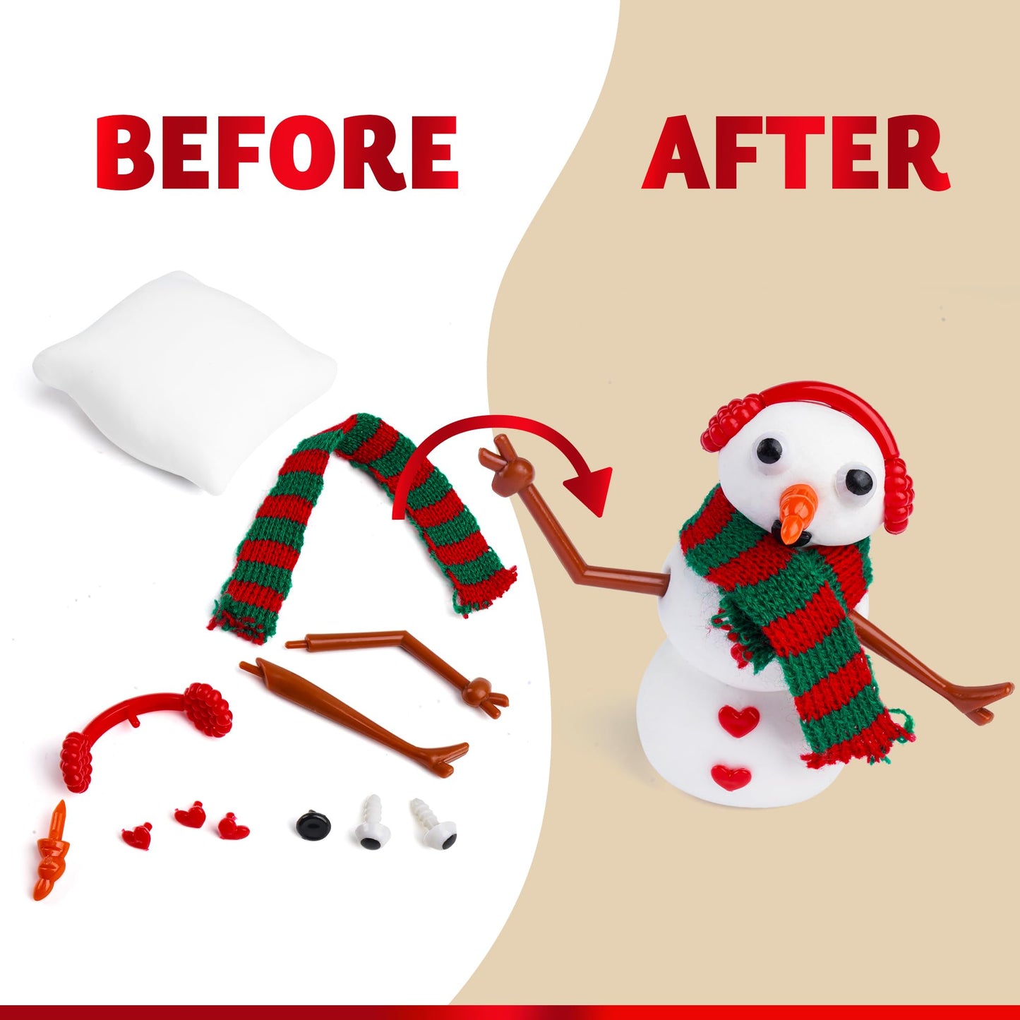 JOYIN Christmas Build a Snowman Craft Kit, 3 Pack Modeling Clay DIY Make a Snowman Kit for Christmas Arts and Craft Activities, Xmas Gift Stocking Stuffers for Kids, School Funny Toy Party Favor - Medaid International