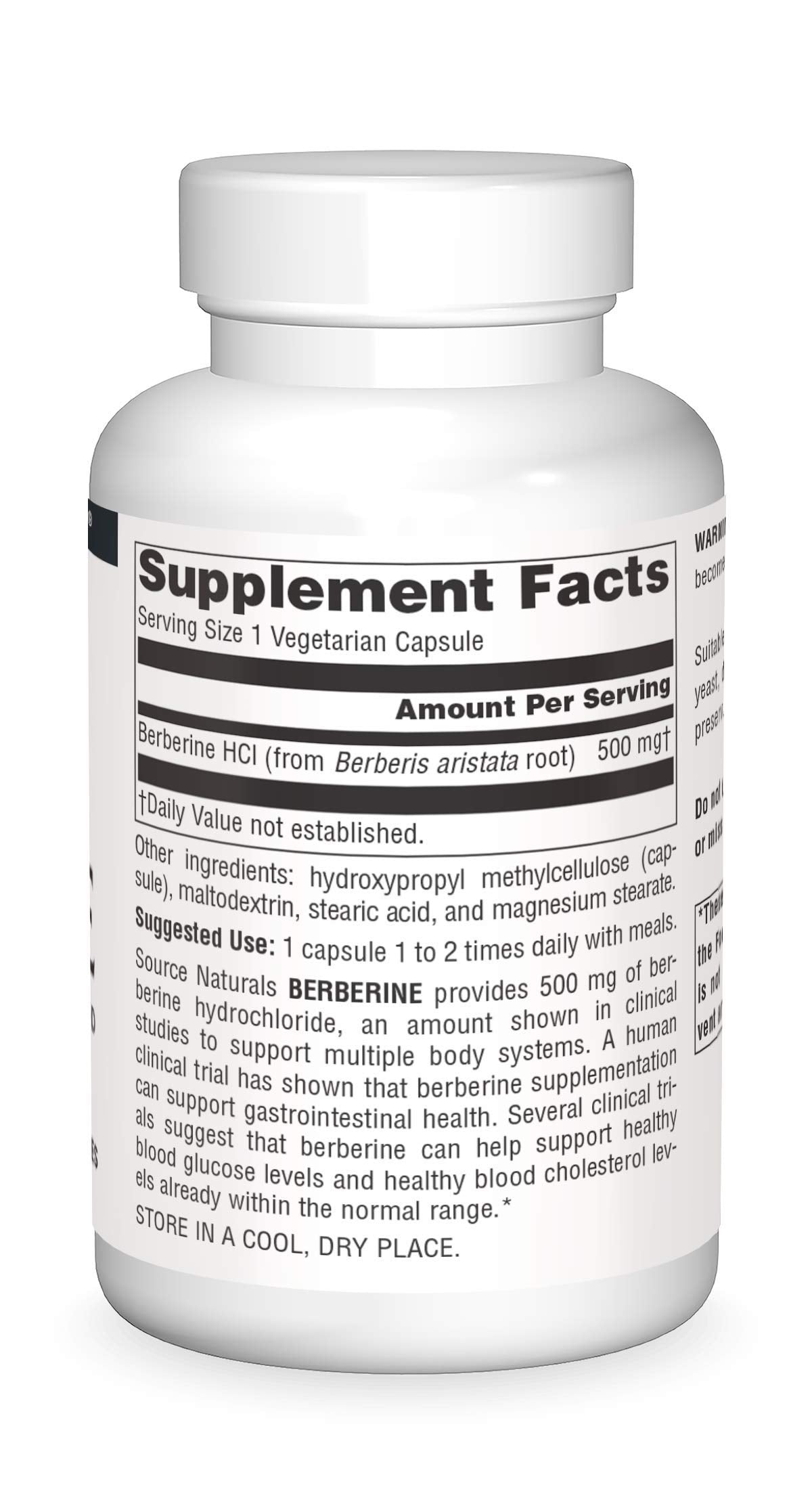 Source Naturals Berberine Vegetable Capsule, for Gastrointestinal Support* - 120 Vegetarian Capsules - Medaid International