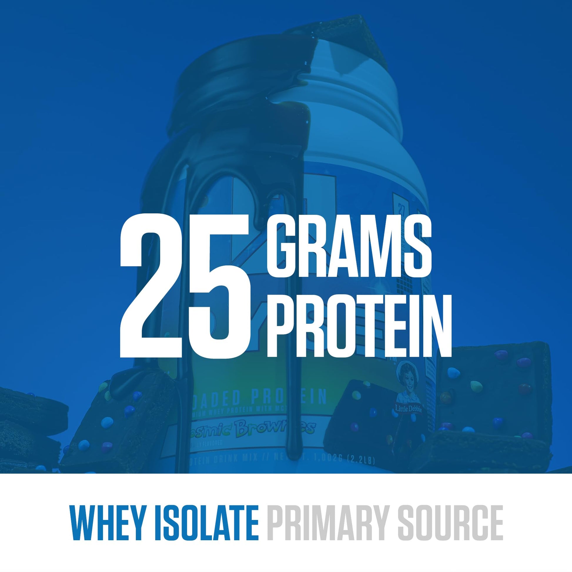 RYSE Loaded Protein Powder - Little Debbie Cosmic Brownie - 25g Whey Protein Isolate & Concentrate with Prebiotic Fiber & MCTs - Low Carb, Low Sugar, Digestive-Friendly - 54 Servings / 4 lb Tub - Medaid International