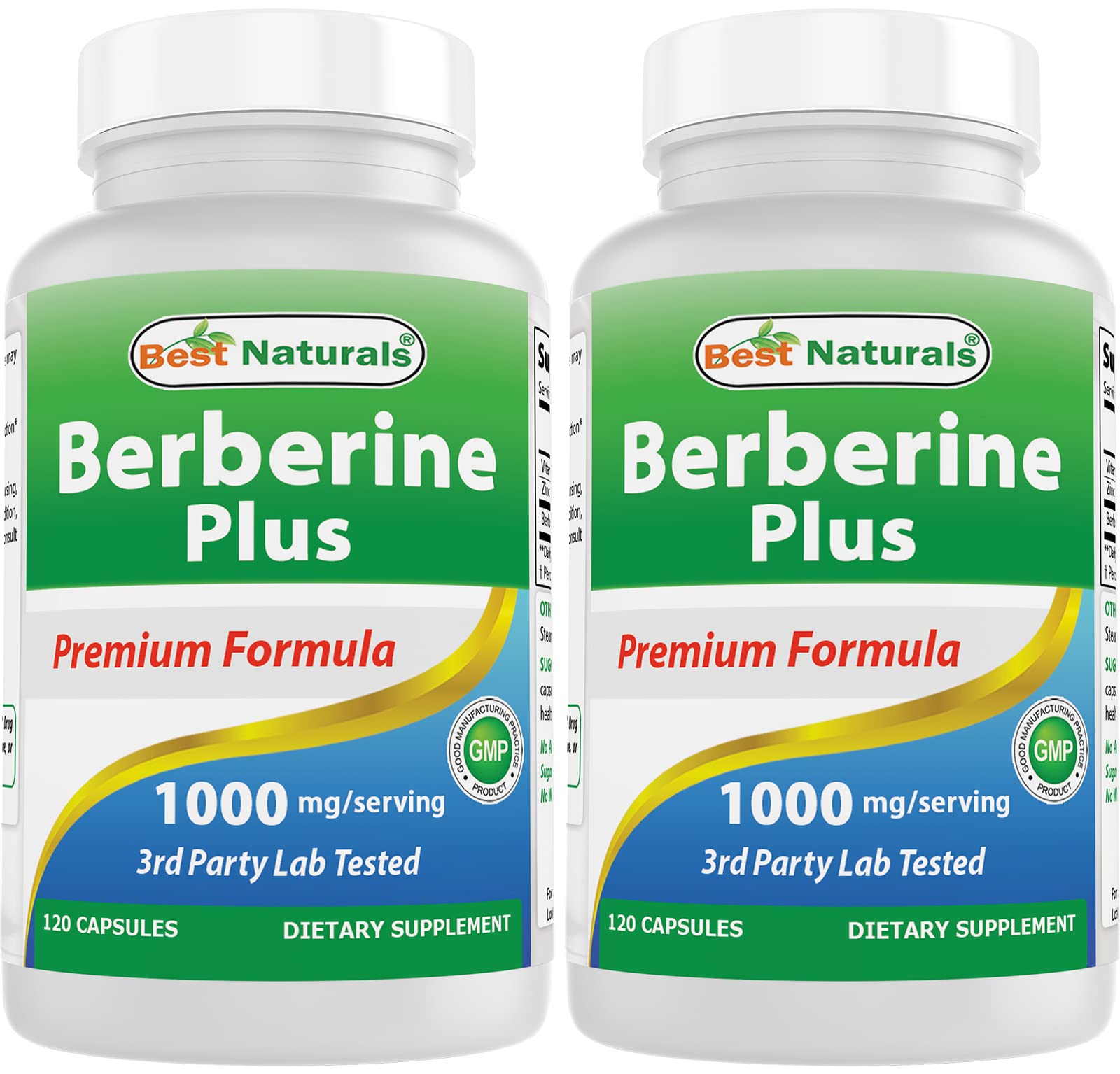 Best Naturals Berberine Plus 1000 mg/Serving 120 Capsules (120 Count (Pack of 2)) - Medaid International