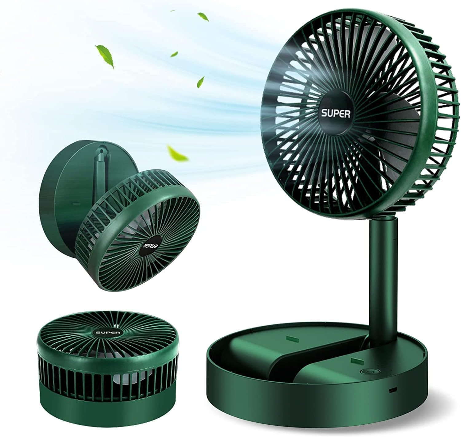 Foldable Desk Fan 3 Speeds, 180° Tilt Adjustable Rechargeable Fan with Low Noise & Long Battery Life - Medaid International