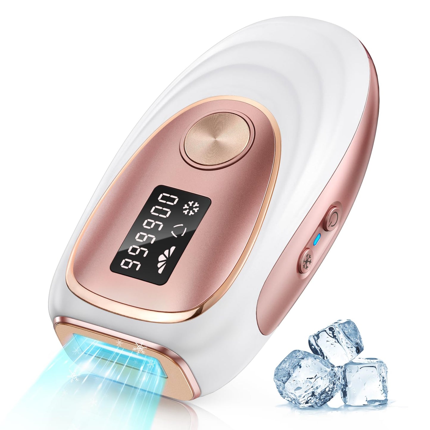 LYSMOSKI Laser Hair Removal, IPL Hair Removal with Ice-Cooling System for Painless & Long-Lasting Result, Safe At-Home Hair Remover Device for Armpits Back Legs Arms Face Bikini Line, Rose Gold - Medaid International