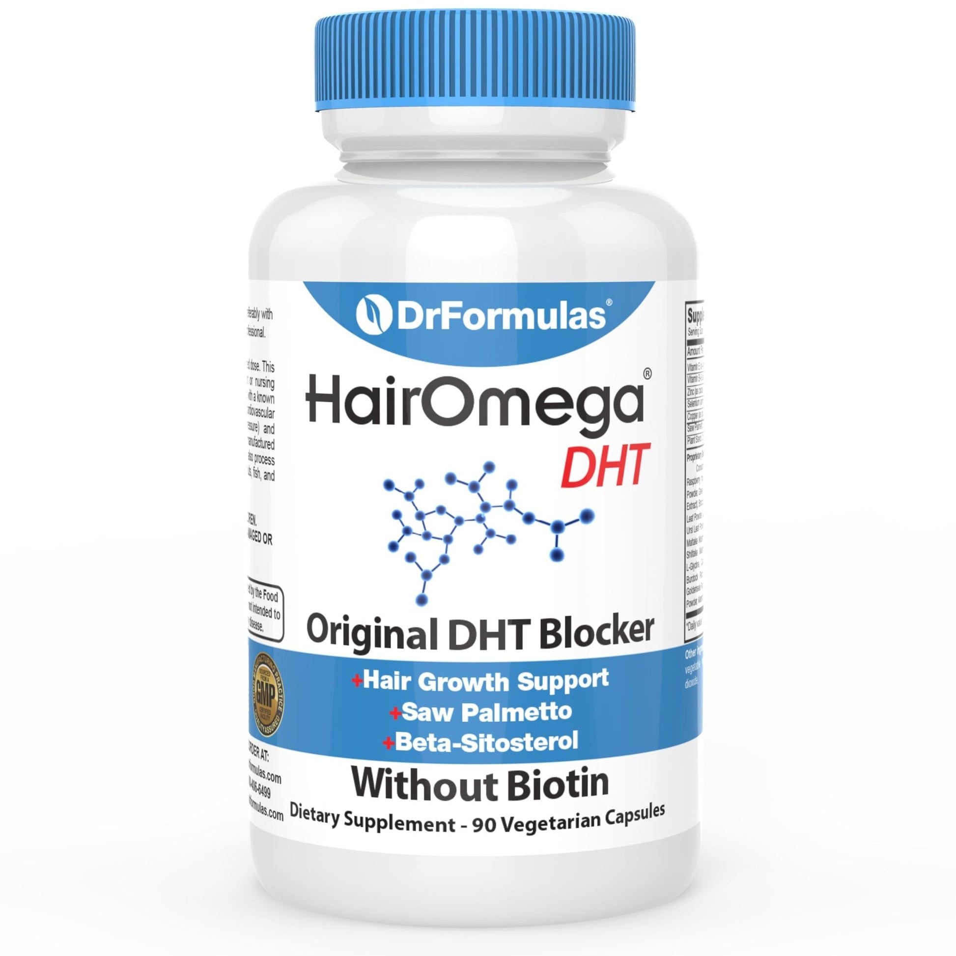 DrFormulas Original DHT Blocker Without Biotin | Hair Growth Supplement Pills for Women and Men, 45 Day Supply - Medaid International