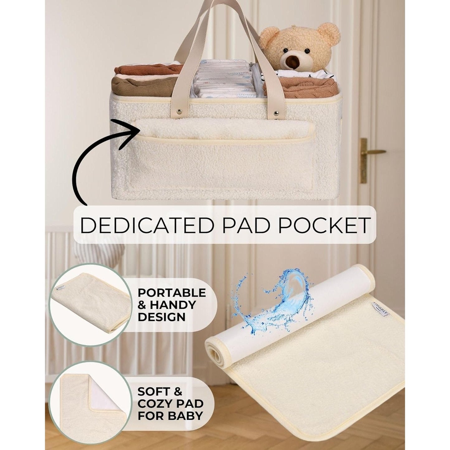 Little Baby Diaper Caddy Basket - Teddy