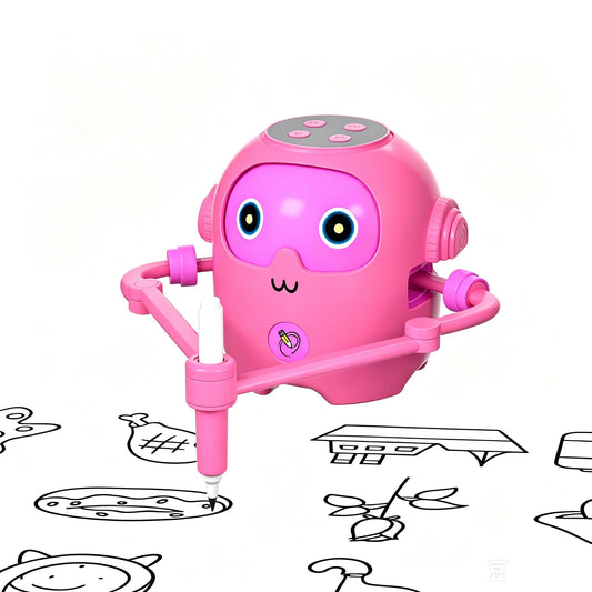 NFC Smart Drawing Robot, STEM Educational Toy for Kids | 100 Patterns + 1 Story Card, Interactive Drawing & Storytelling Learning Robot Gift for Boys Girls,pink