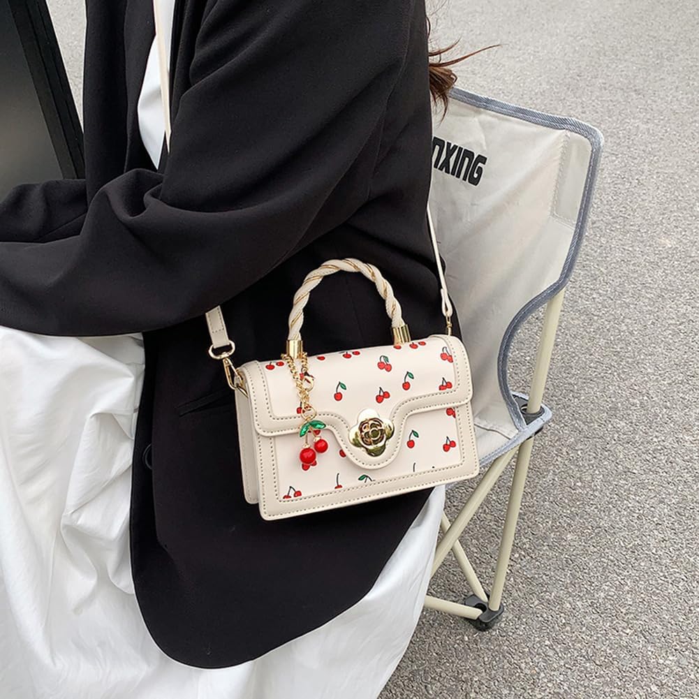 TERRIFI Fashion Shoulder Bag, Lovely Cherry PU Leather Crossbody Bag, Suitable for Women Tote Bag