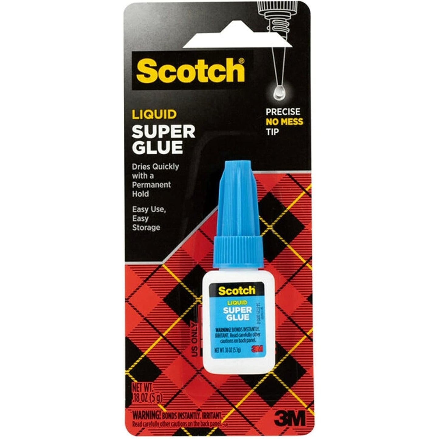 Scotch Super Glue Gel 0.017 oz (0.48gr.) per Tube Clear color, 4 tubes/pack | Strong Adhesion | Instant Bonding | Glue Liquid with Precision Applicator | All purpose | Fast Drying | Super Glue - Medaid International