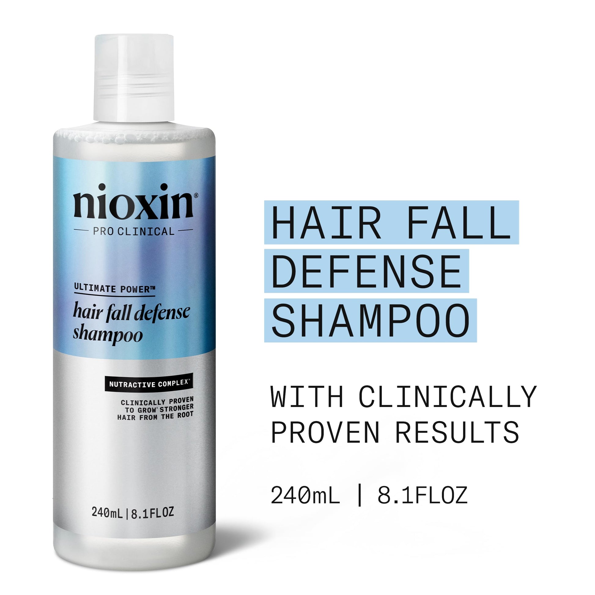 Nioxin Hair Fall Defense Shampoo | Activates Hair Follicles for Visibly Less Hair Loss | With Niacinamide, Caffeine, Lauric Acid, and Sandalore | 8.1 Fl Oz. - Medaid International