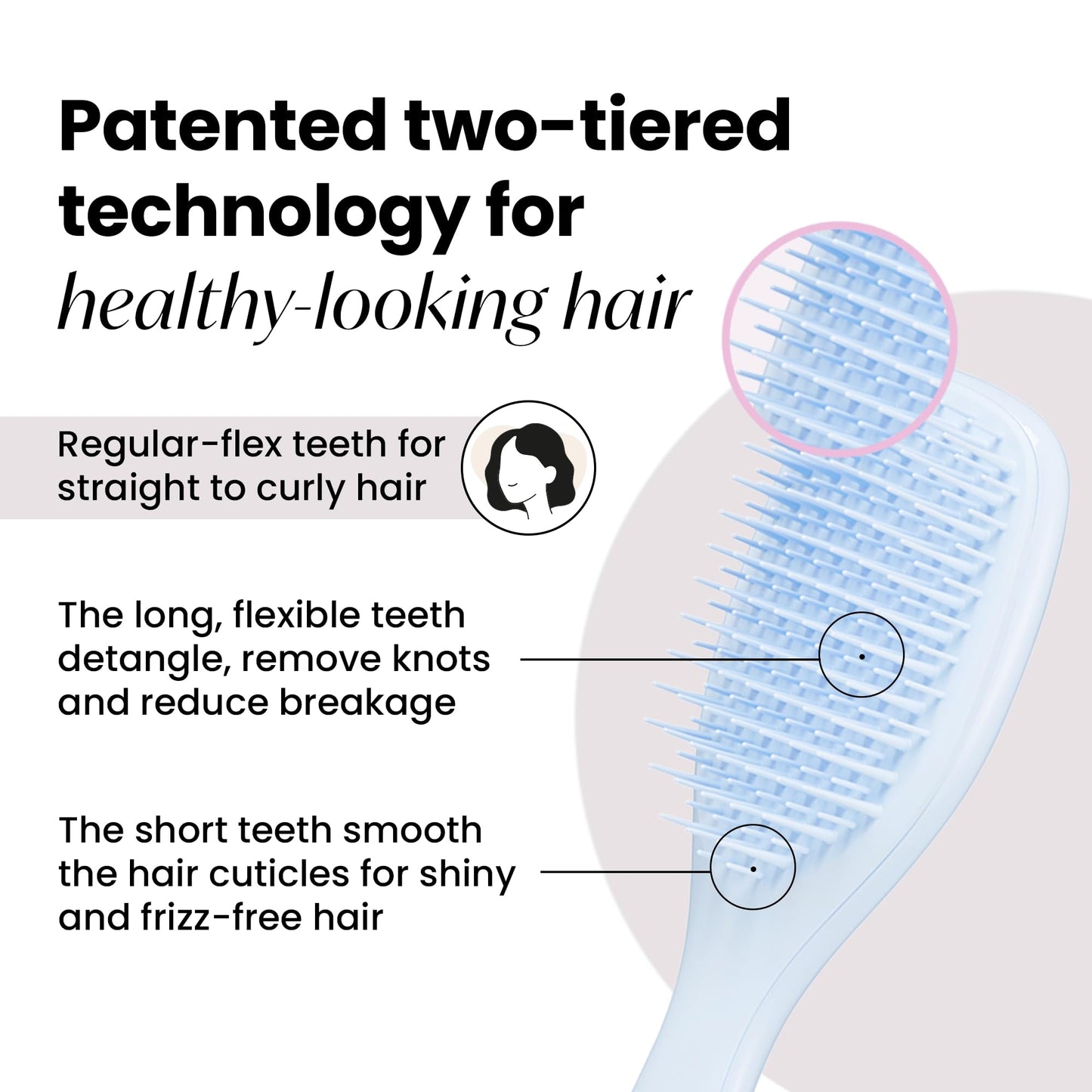 Tangle Teezer Ultimate Detangler Hairbrush, Eliminates Knots & Reduces Breakage, Mini Hair Brush for Travel, Small Hands & All Hair Types, Digital Lavender - Medaid International