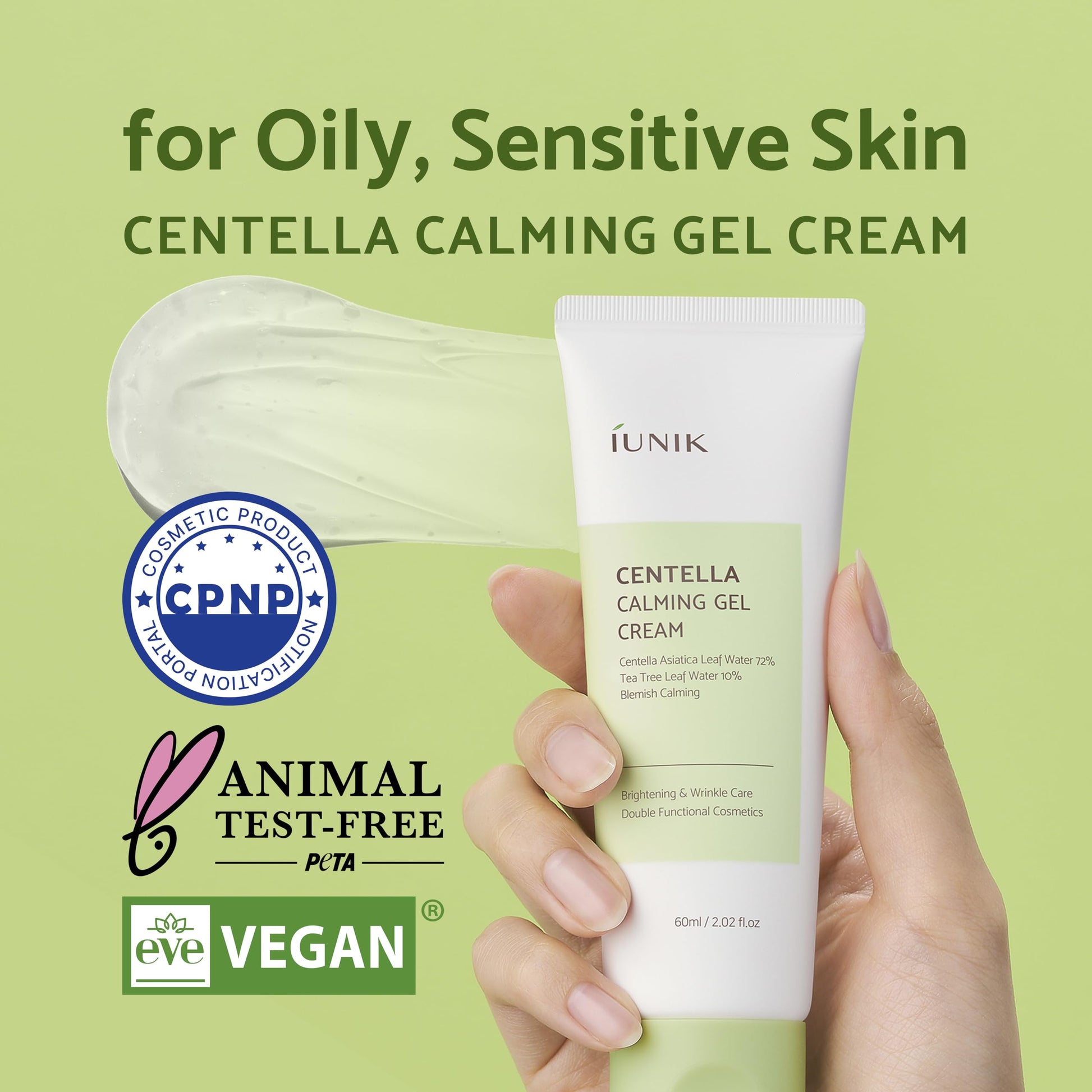 IUNIK Centella Calming Gel Cream & Propolis Vitamin Glow Sleeping Mask Overnight Moisturizer Hydrating Cream Centella Asiatica Anti-sagging Firming Lifting Blemish Care Toning Korean Skincare - Medaid International