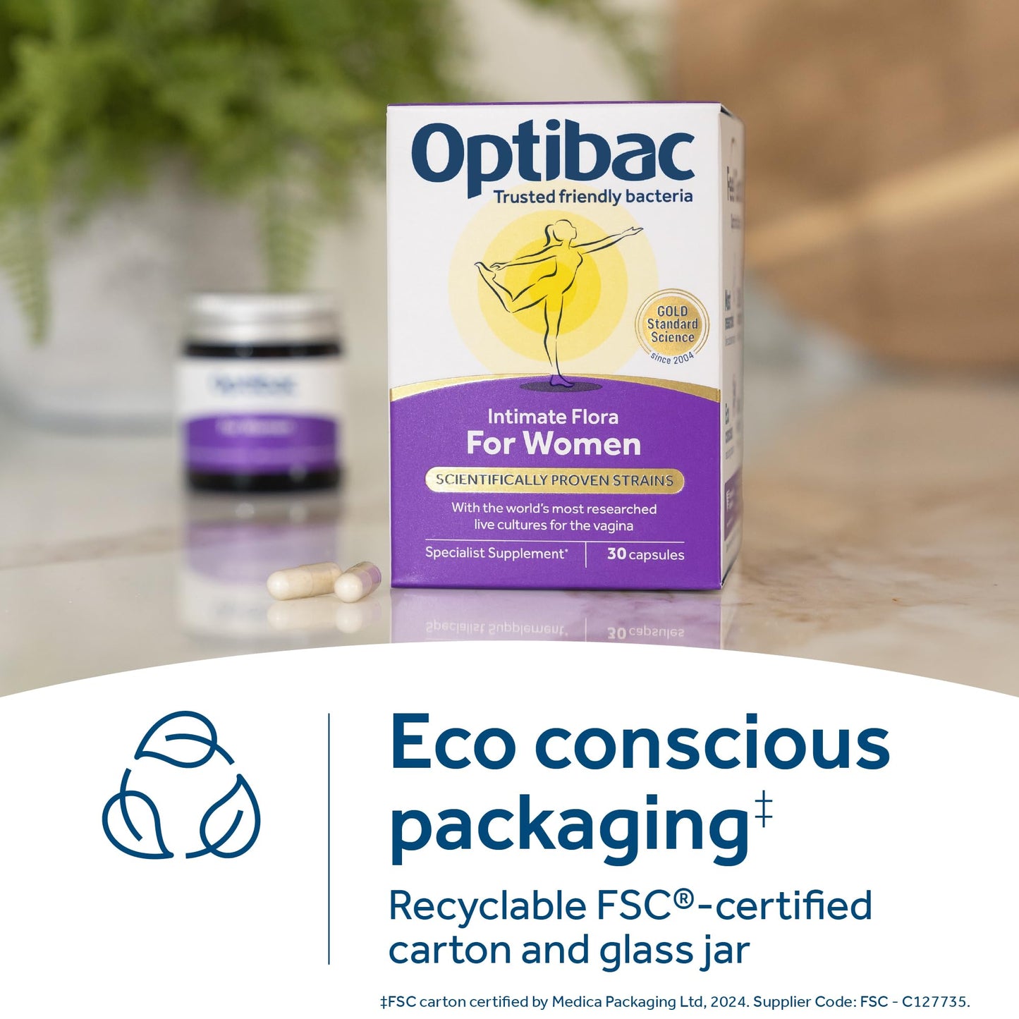 OptiBac for Women | Daily Oral 2.3 Billion Friendly Bacteria Natural Female Supplement for The Intimate Area | Lactobacillus Rhamnosus & Lactobacillus Reuteri | One-Two Week Supply | 14 Capsules - Medaid International