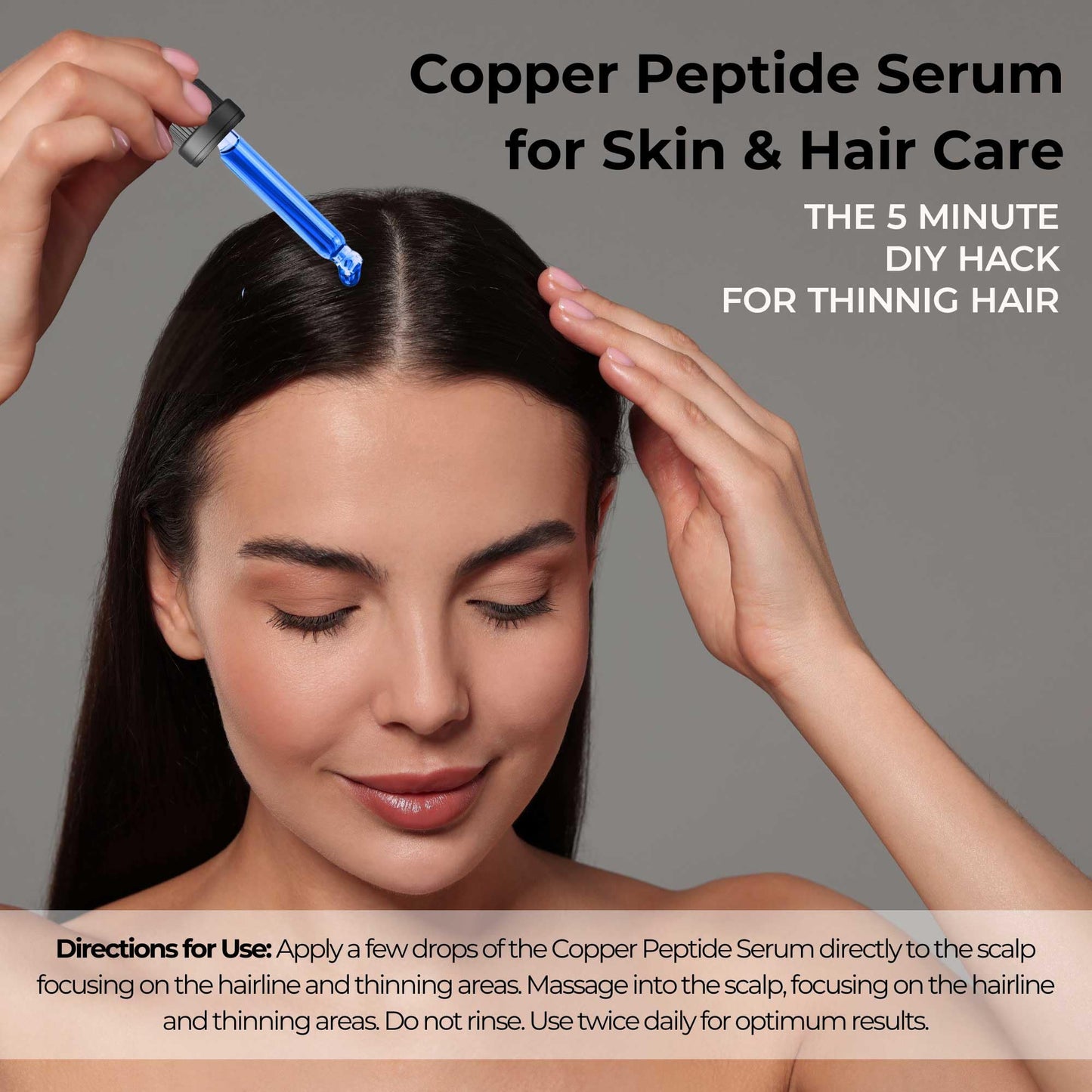 Skin Perfection GHK-CU Copper Peptides Serum for Face & Hair - Copper Peptide for Skin, Hair & Scalp - 1% Blue Liquid for Face, Neck, Body, and Scalp – Multi-Use Serum Booster with Dropper 0.5 fl oz - Medaid International