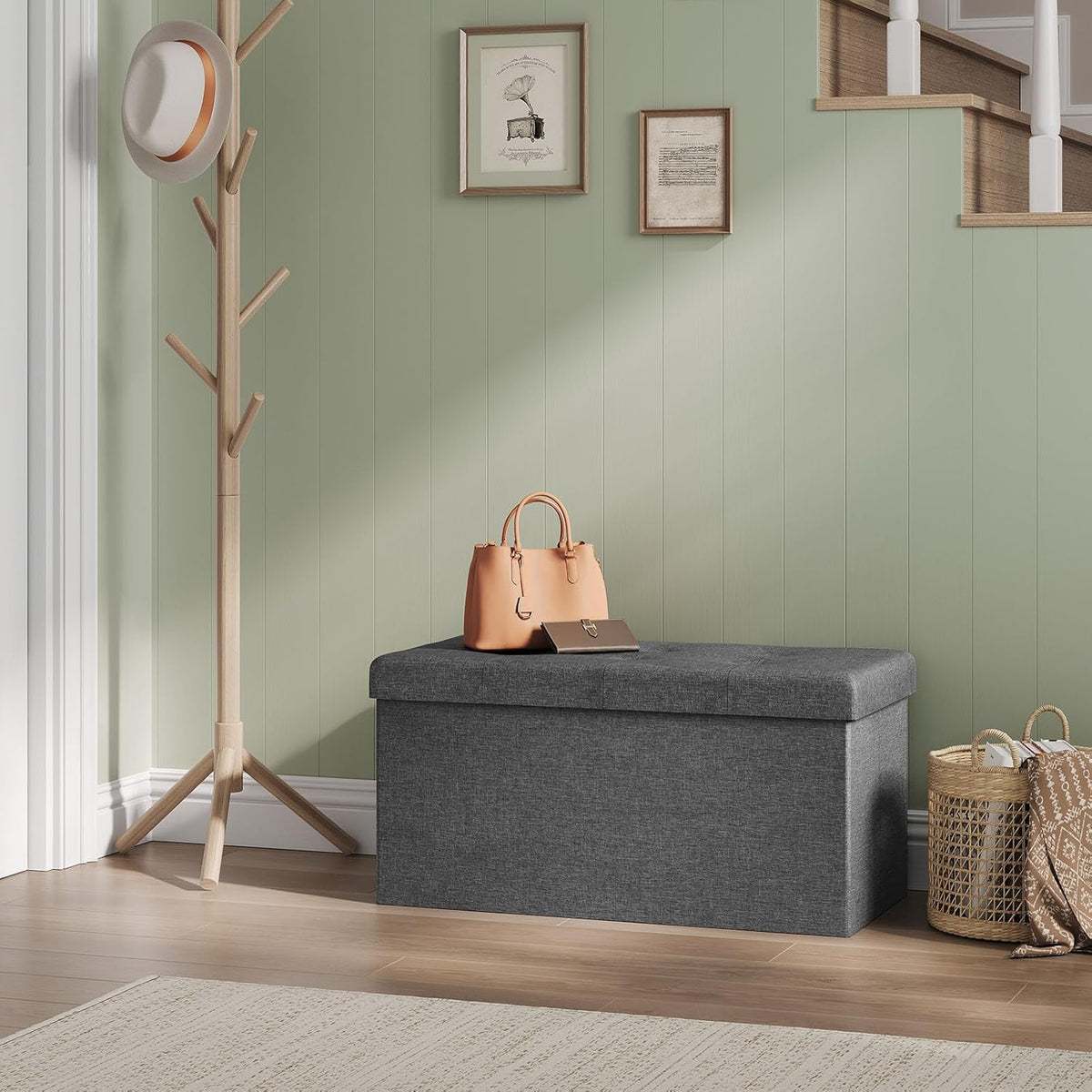 WOLTU Footstool Storage bench (SH10DGR_1)