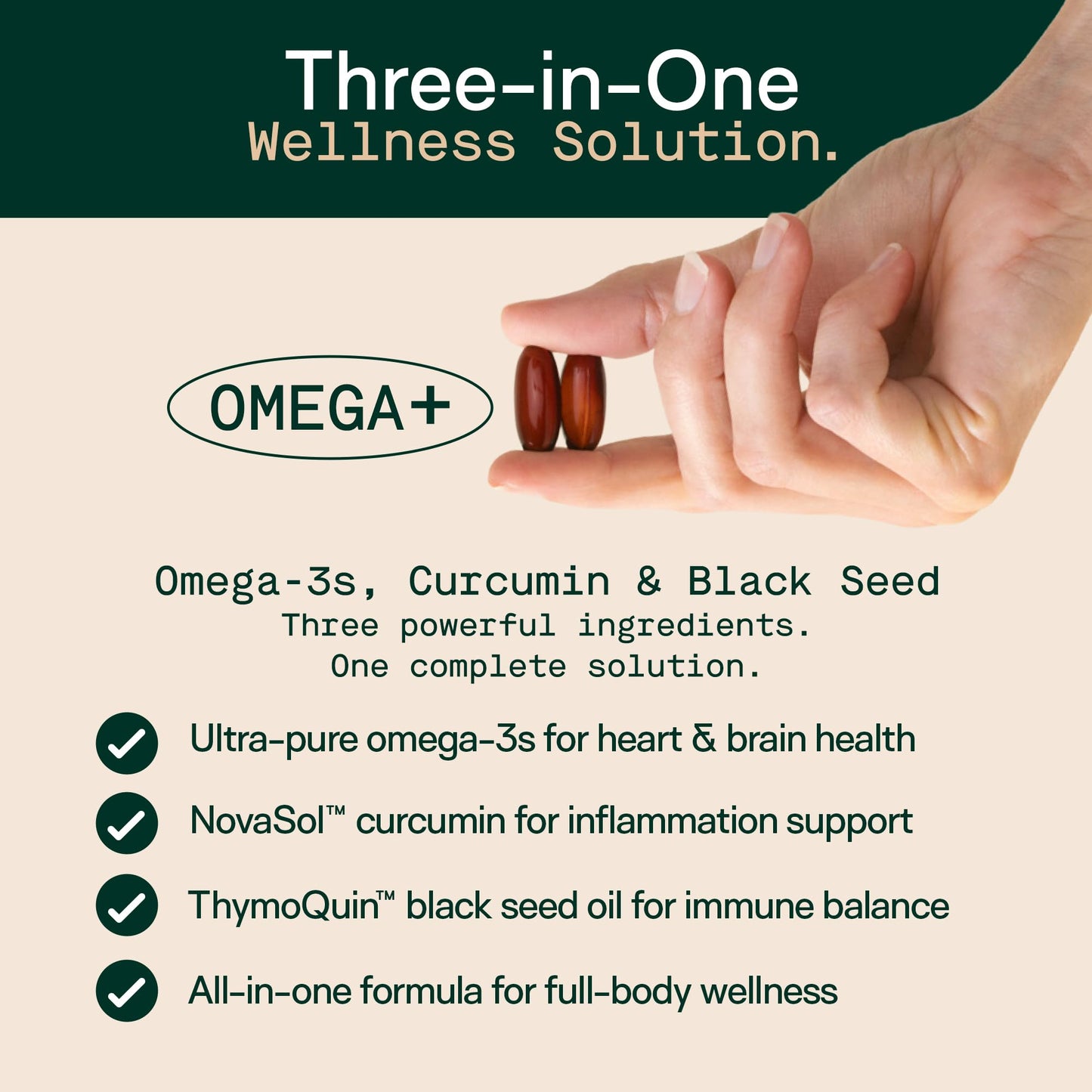 Adapt Naturals Omega 3 Fish Oil Supplement with Bioavailable Curcumin & Black Seed, 1500mg Fish Oil EPA DHA Omega 3 Fatty Acids to Support Joints, Muscles & Heart | Unflavored - 30 Days Supply - Medaid International