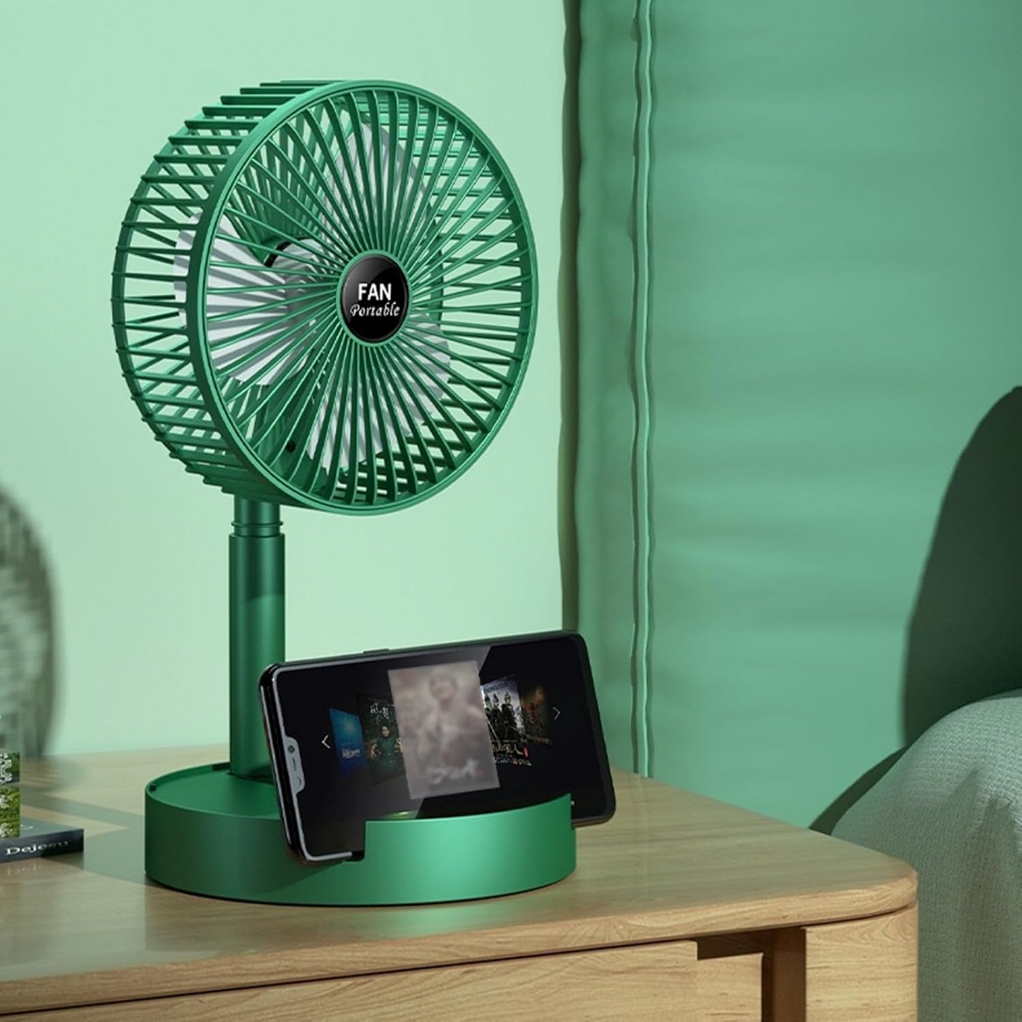 Foldable Desk Fan 3 Speeds, 180° Tilt Adjustable Rechargeable Fan with Low Noise & Long Battery Life - Medaid International