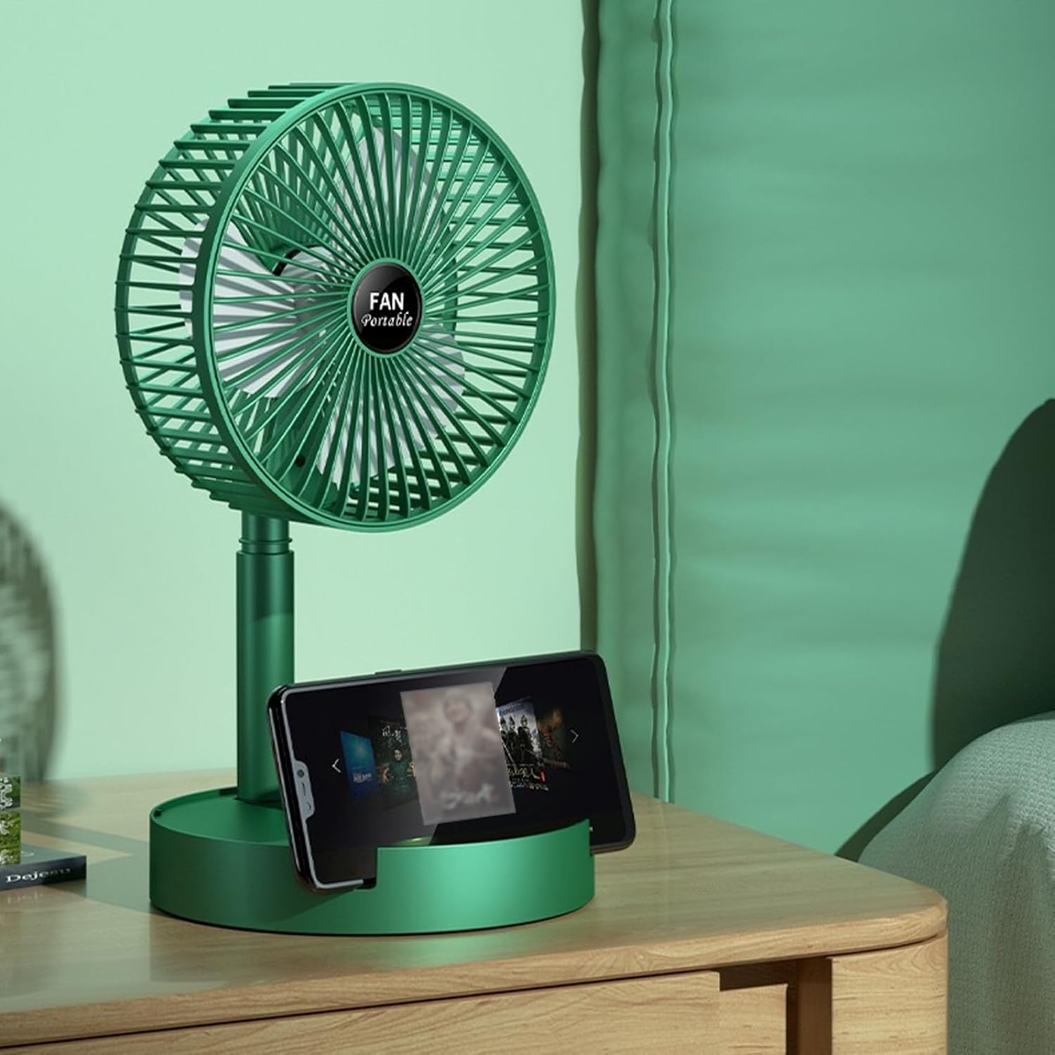 Foldable Desk Fan 3 Speeds, 180° Tilt Adjustable Rechargeable Fan with Low Noise & Long Battery Life - Medaid International