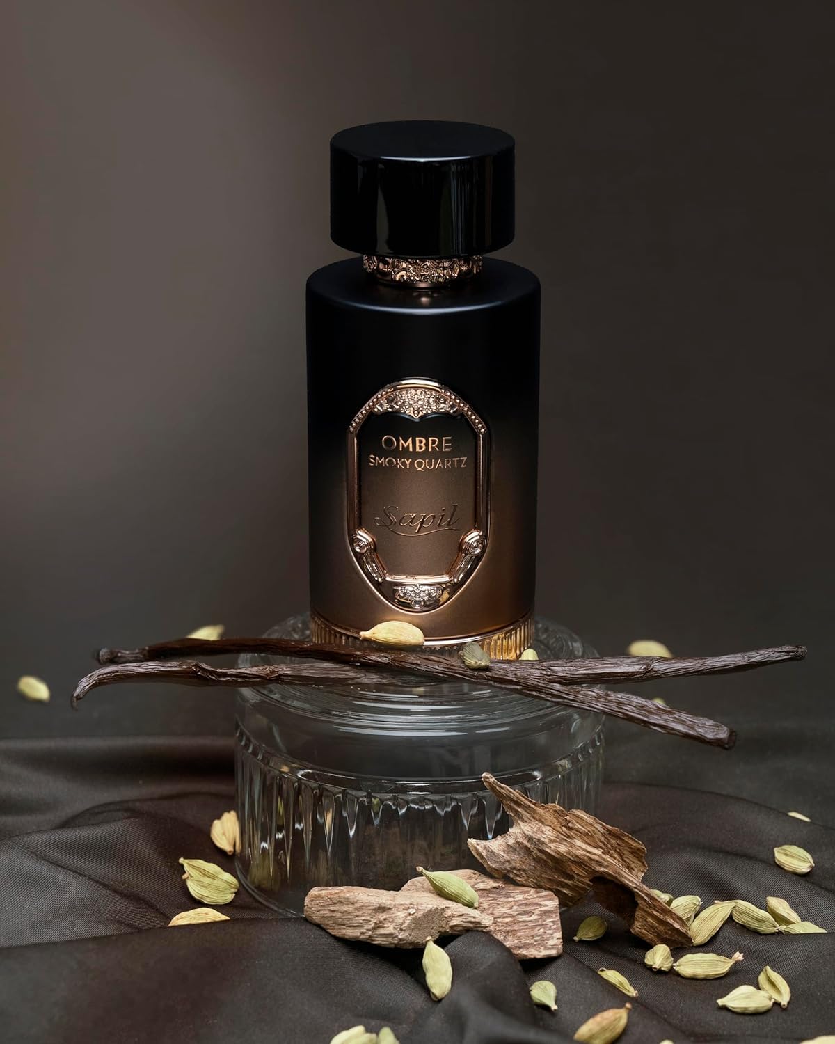 Sapil Ombre Smoky Quartz Unisex Eau De Parfum - Spiced Vanilla, Honey & Tonka Blend - Long-Lasting Warm Aromatic Perfume - 3.38 oz - Medaid International