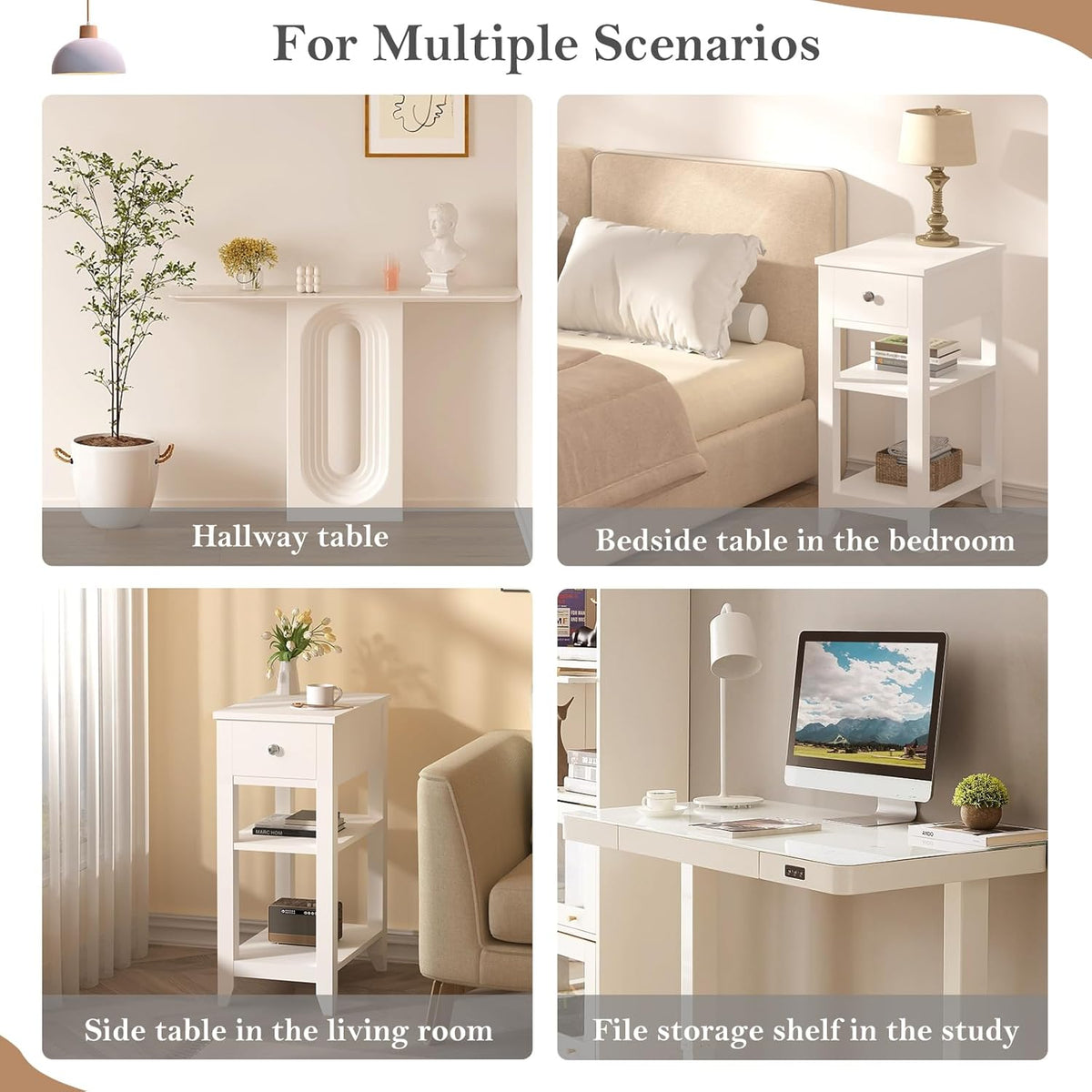WOLTU Slim Bedside Table (NTS02WS)