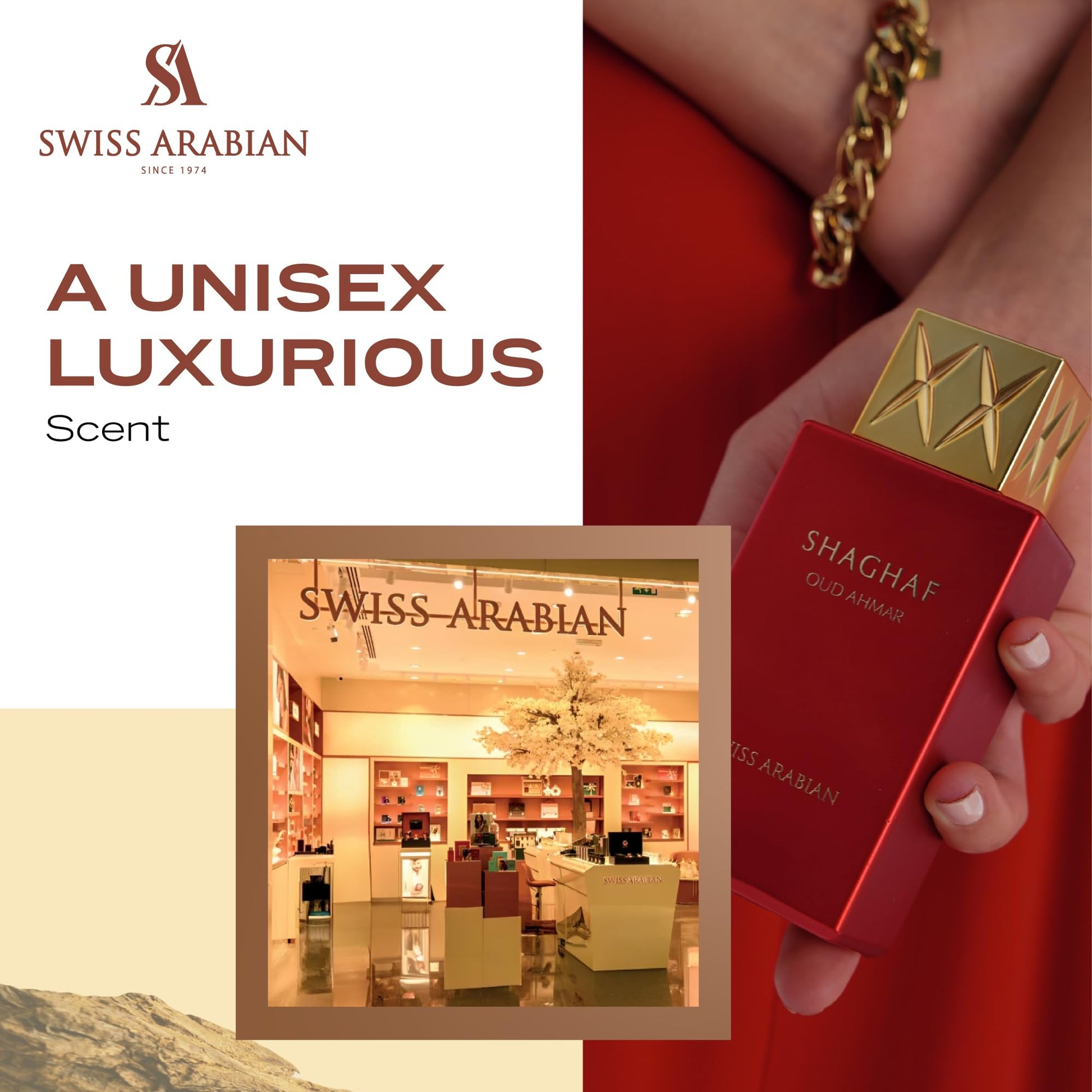 Swiss Arabian Shaghaf Oud Ahmar - Luxury Products From Dubai - Long Lasting And Addictive Personal EDP Spray Fragrance - Seductive, Signature Aroma - The Luxurious Scent Of Arabia - 2.5 oz - Medaid International